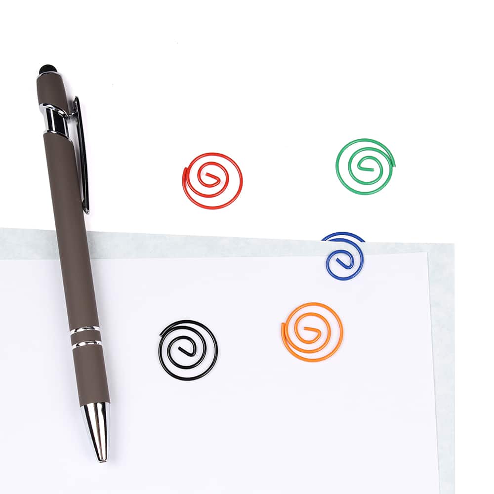 JAM Paper Assorted Colors Circular Paper Clips, 9 Packs of 50