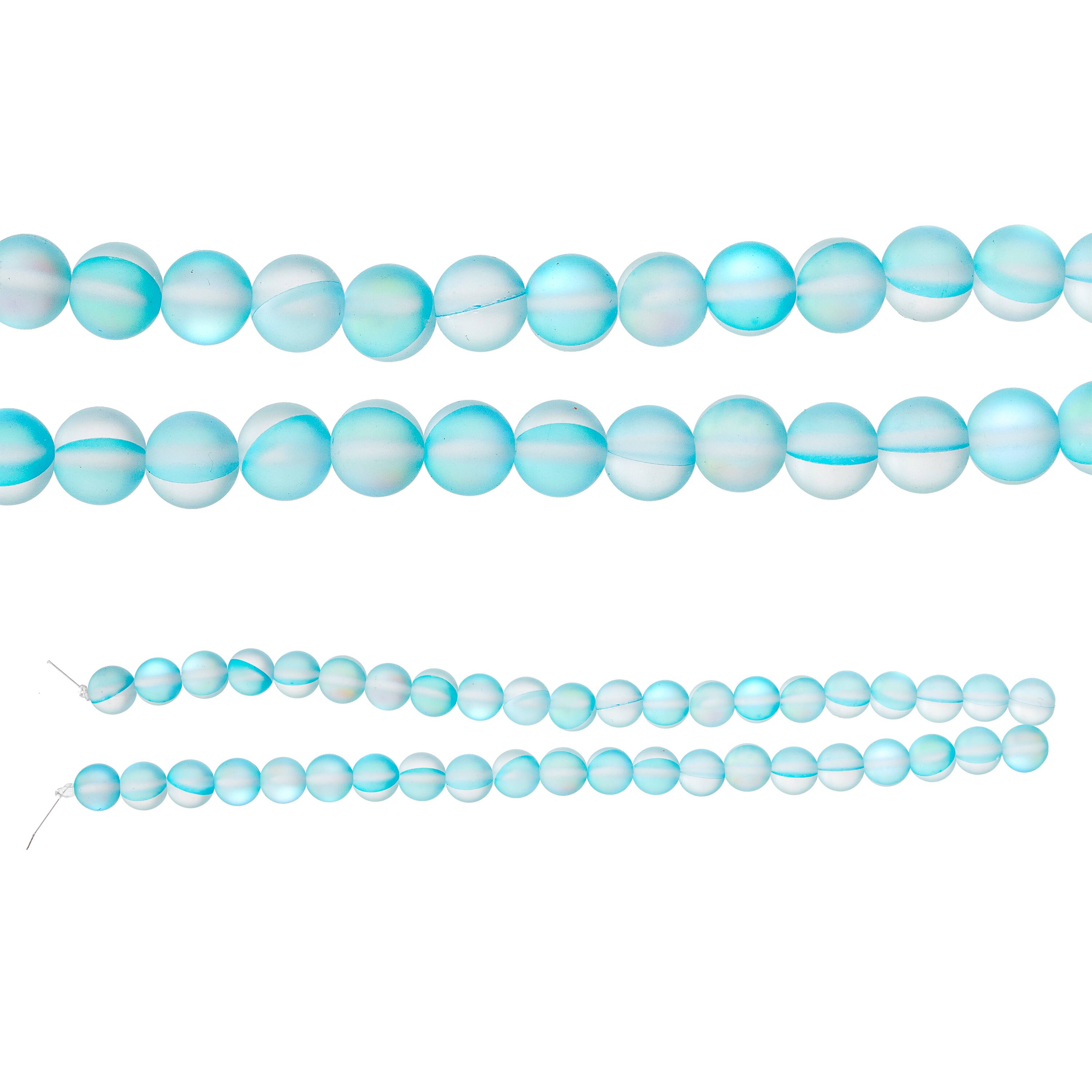6 mm light aqua pearls