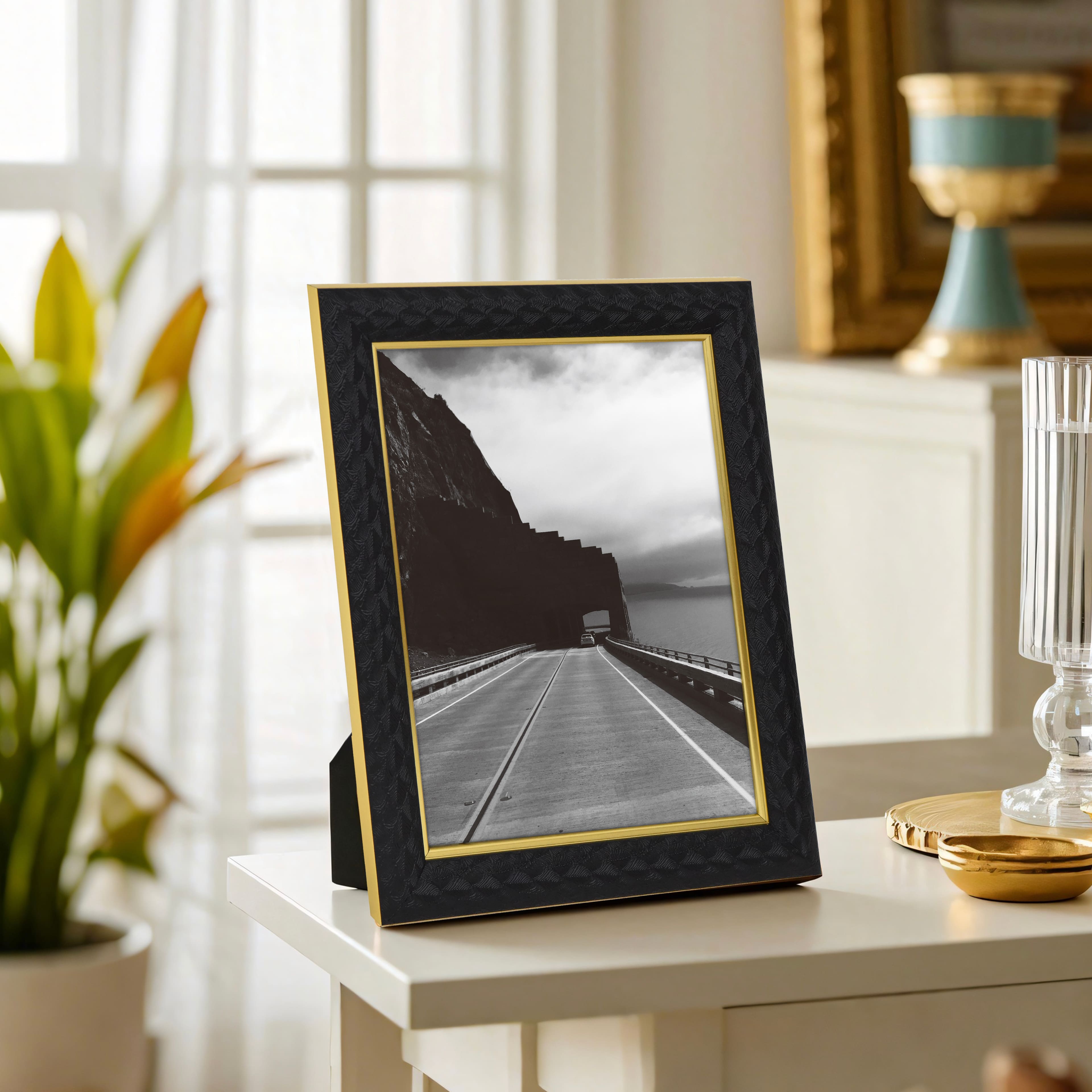 8&#x22; x 10&#x22; Black Textured Tabletop Frame by Studio D&#xE9;cor&#xAE; Treasured Finds