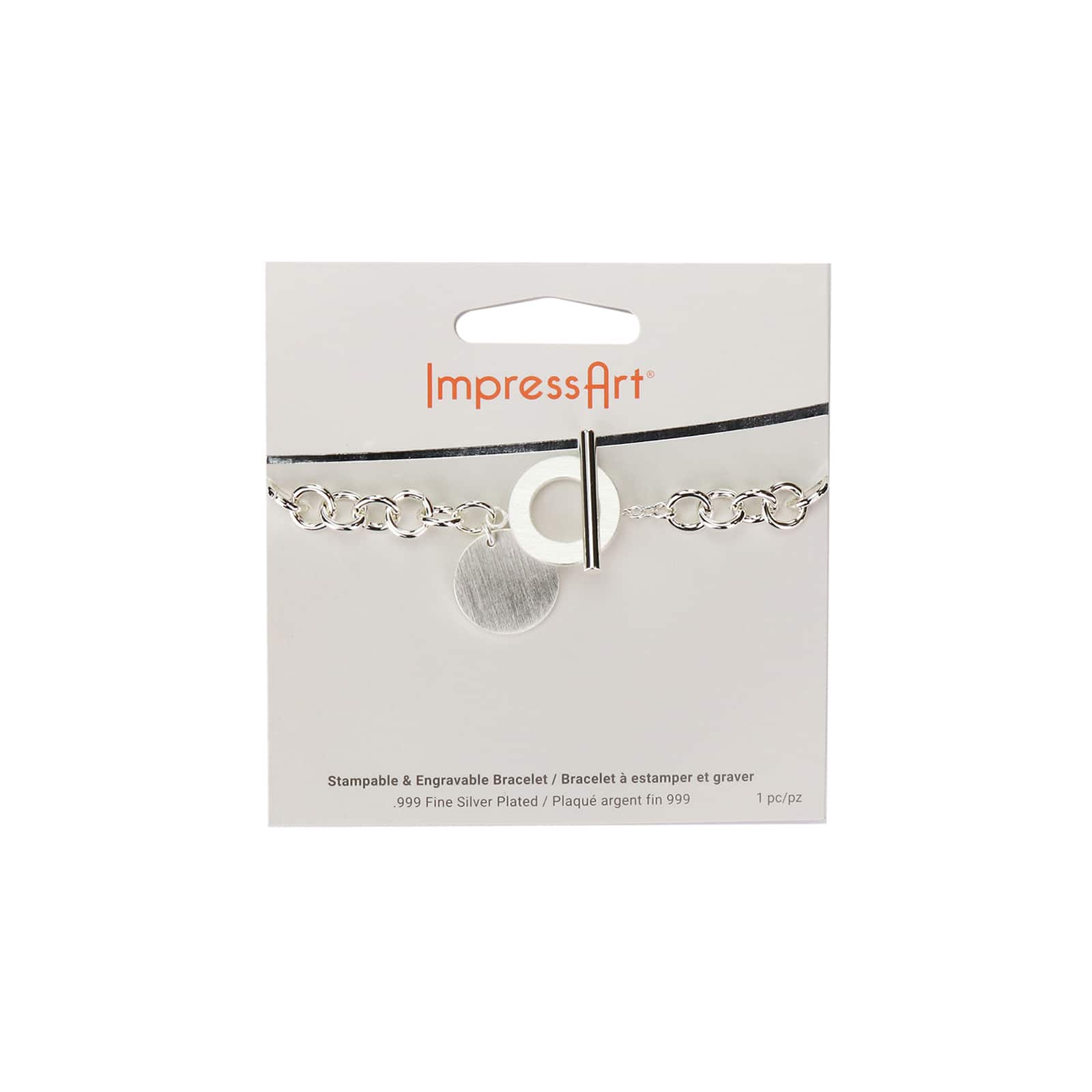 ImpressArt&#xAE; Personal Impressions&#x2122; Silver Engravable Washer Charm Bracelet