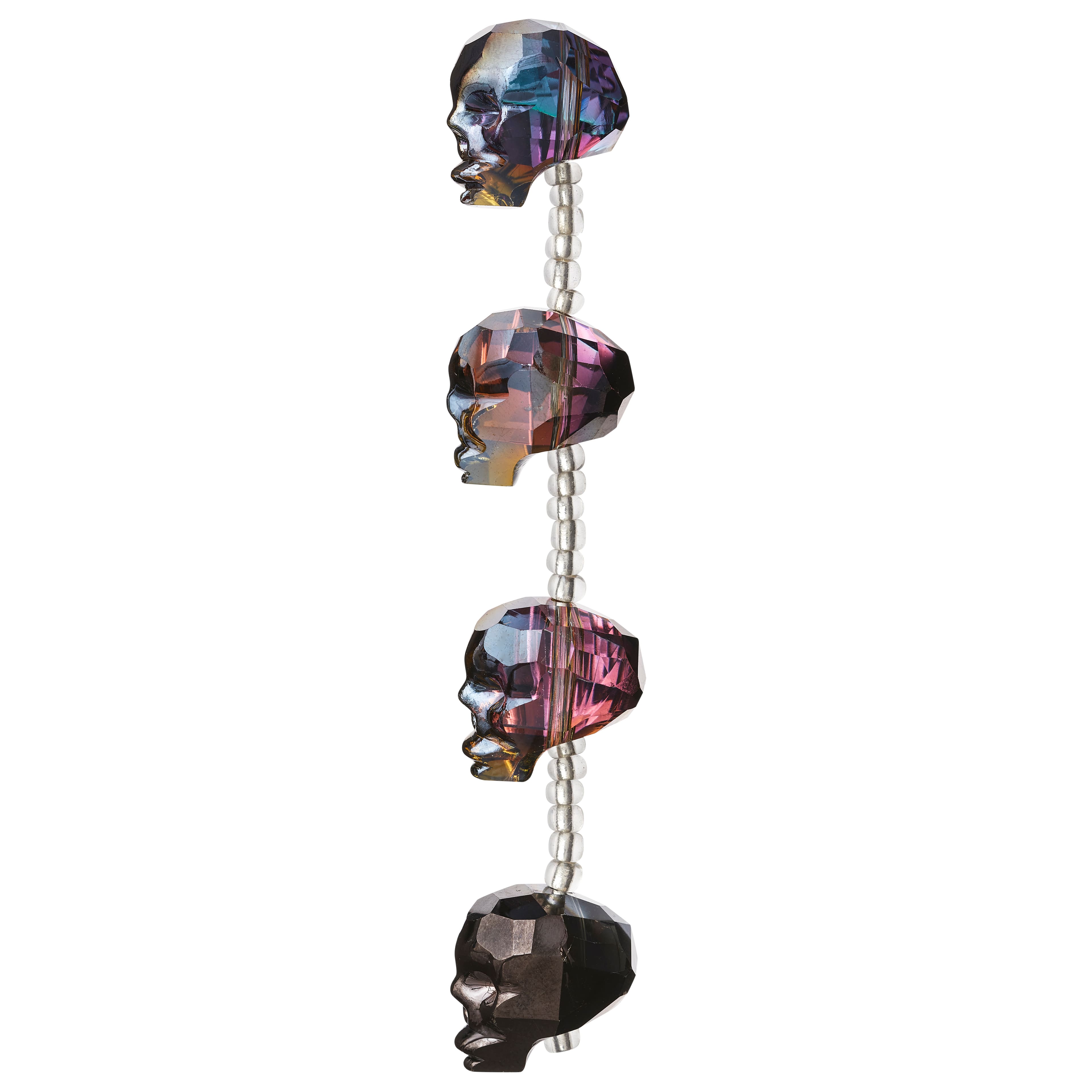 Gunmetal Faceted Glass Skull Beads by Bead Landing&#x2122;, 20mm