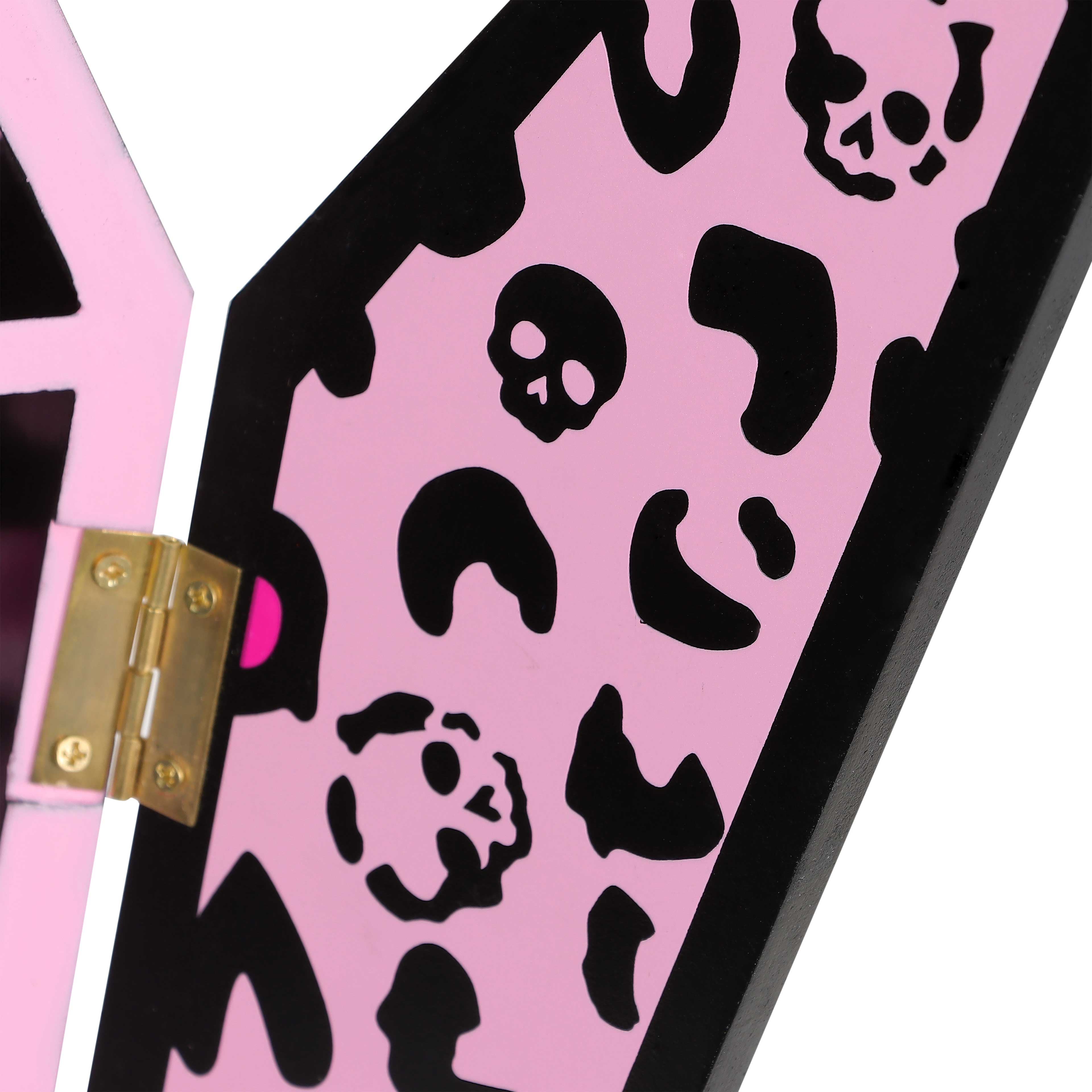 14" Black & Pink Leopard Print Coffin Tabletop Décor by Ashland®