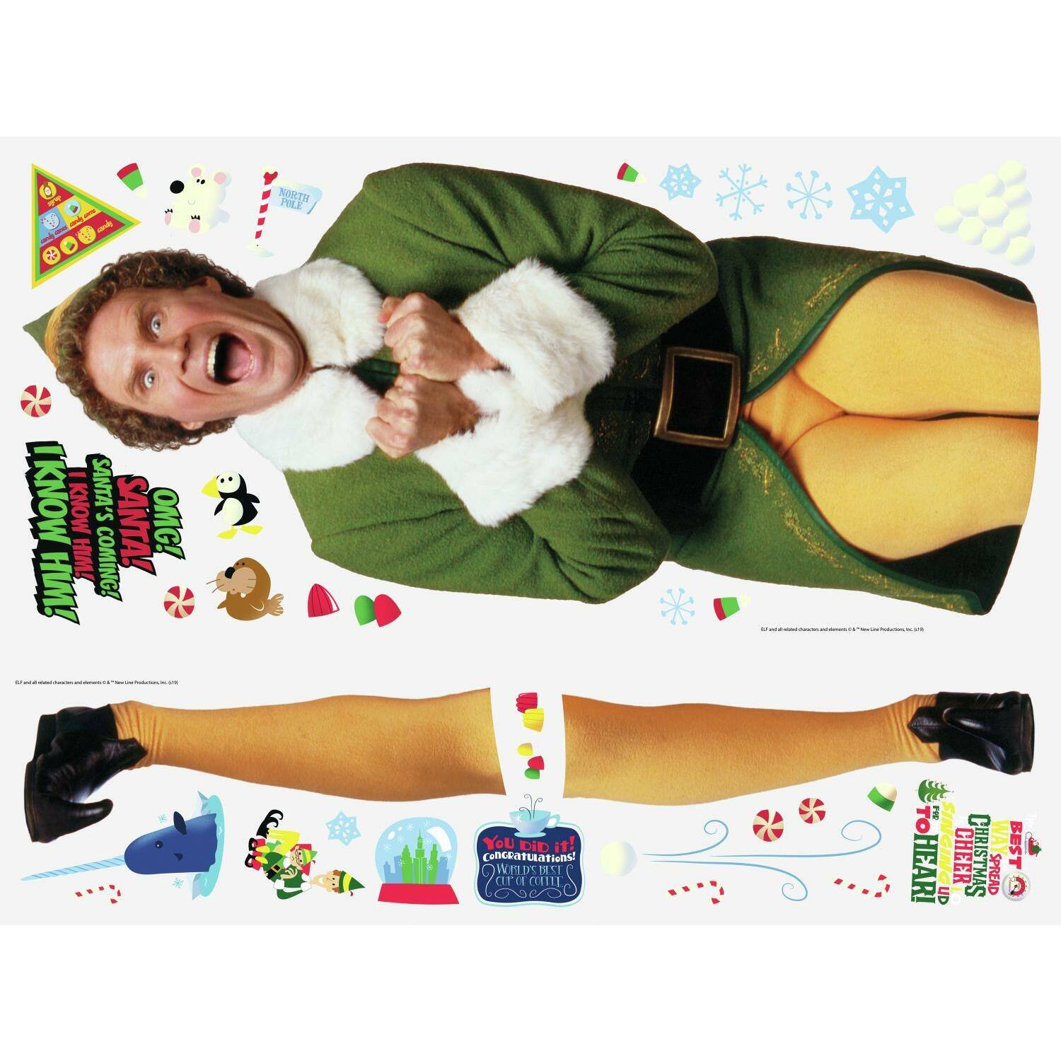 RoomMates Buddy The Elf Peel & Stick Giant Wall Decals
