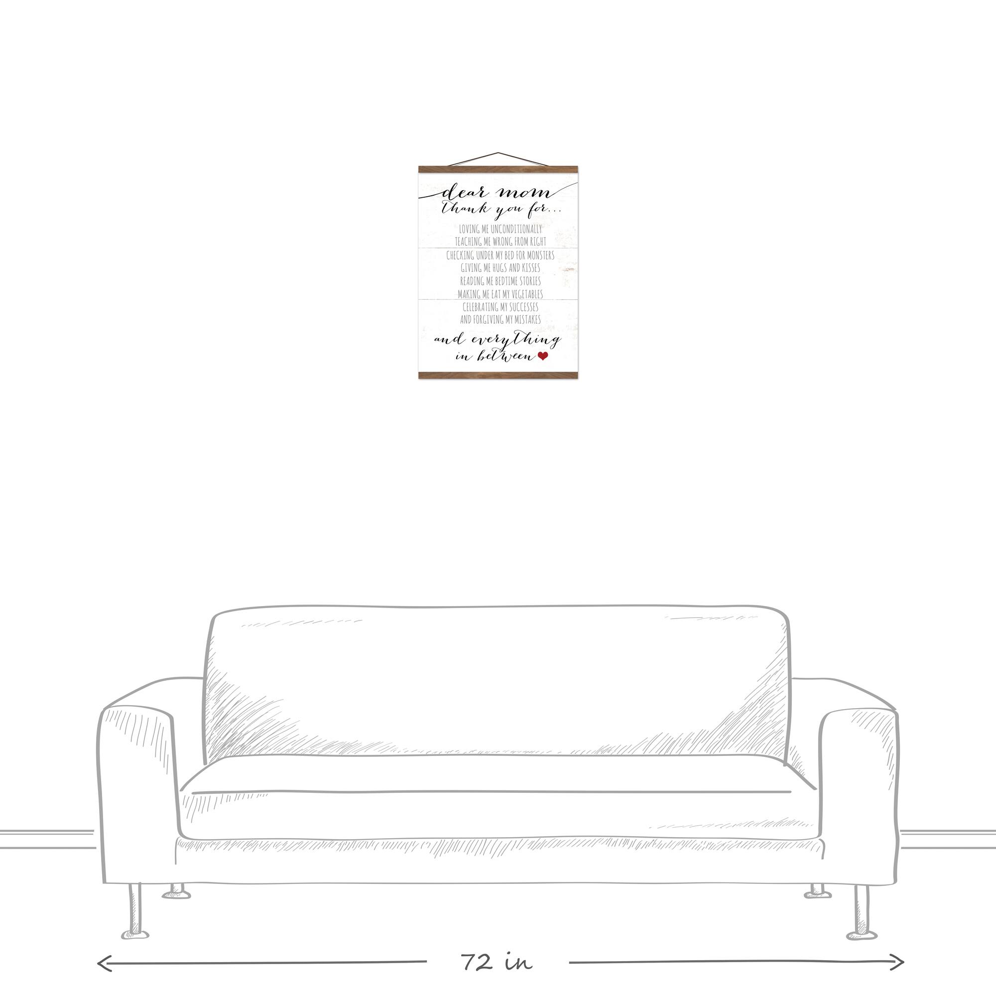Thank You Mom Teak Hanging Canvas