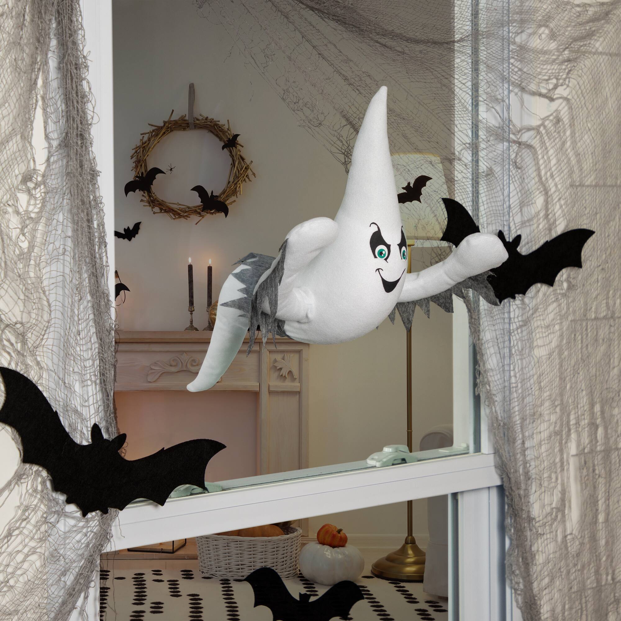 12&#x22; Ghoulish Ghost 3D Halloween Window Decoration