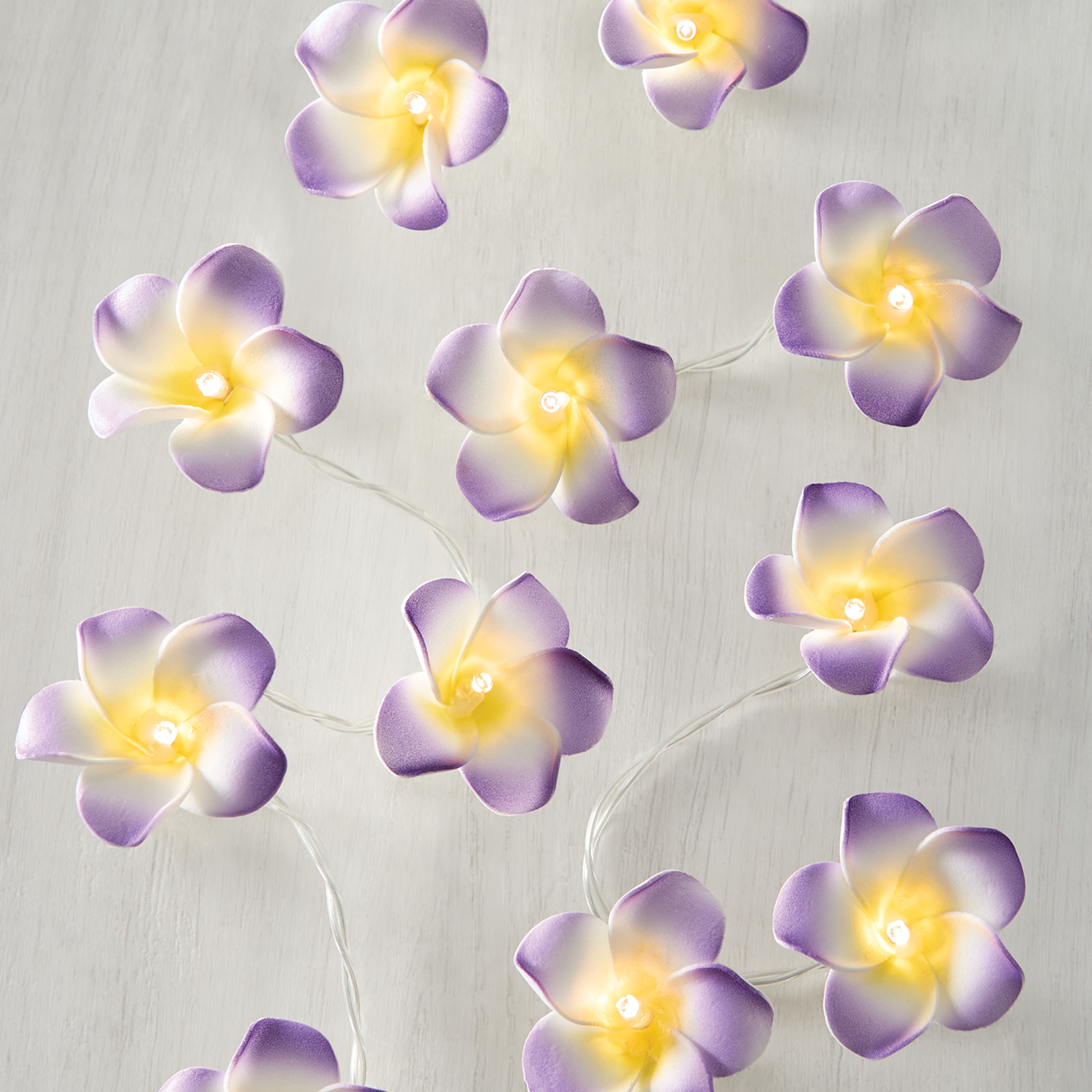 15ct. Purple Plumeria Icon LED String Lights by Ashland&#xAE;