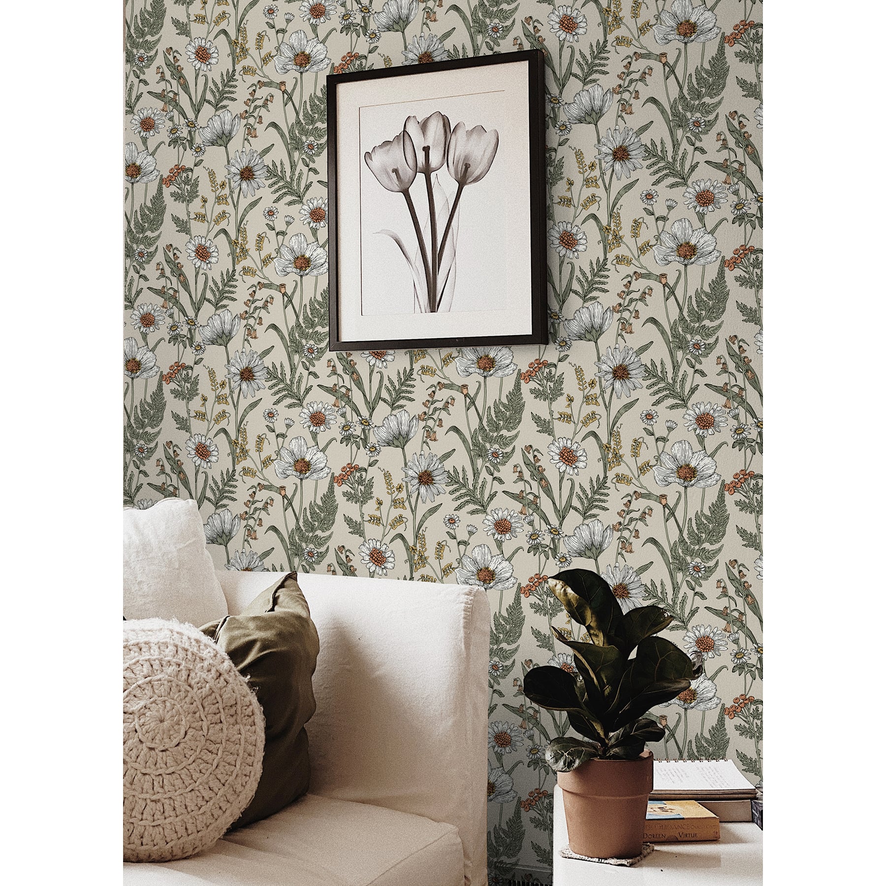 InHome Spring Meadow Peel &#x26; Stick Wallpaper