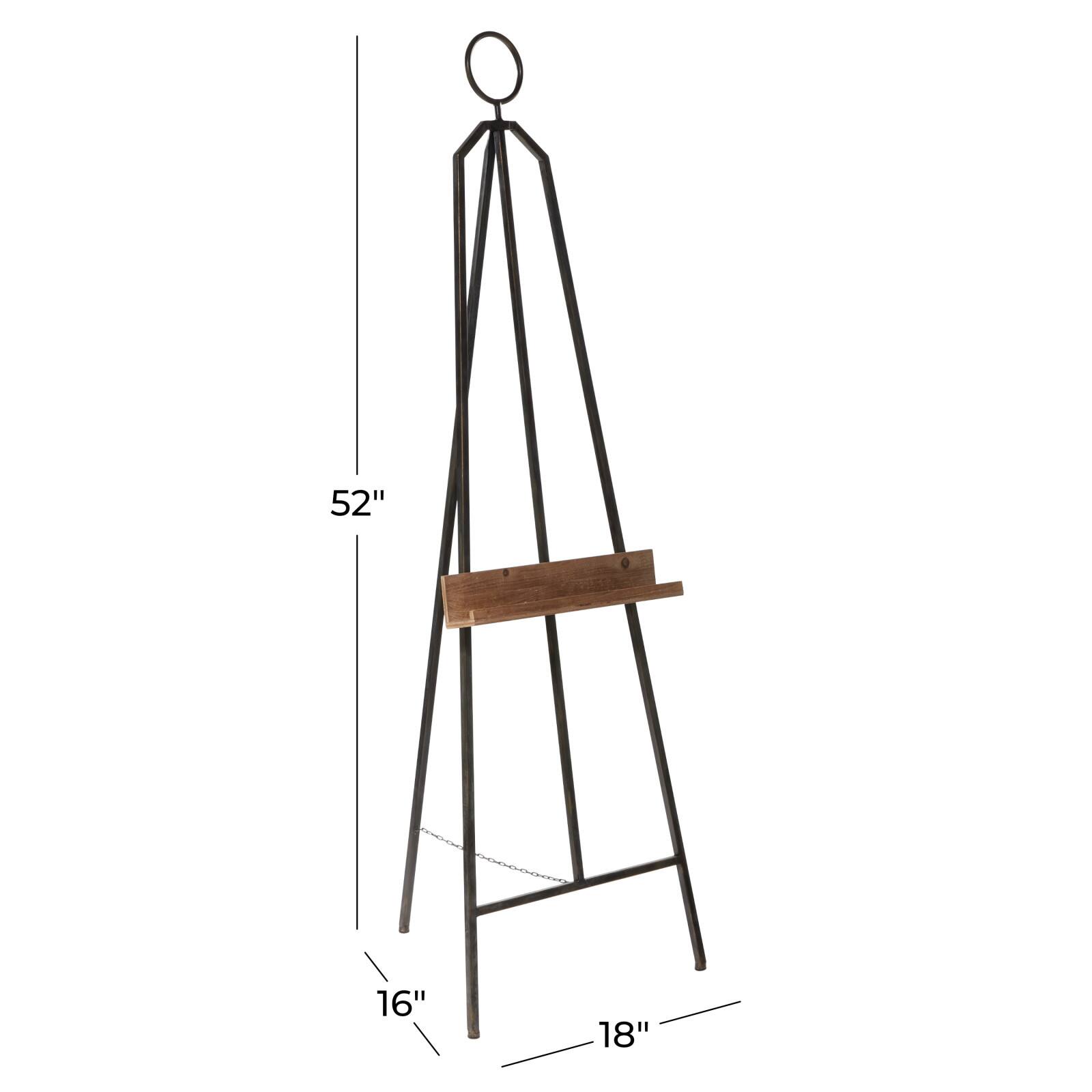 Black Iron Industrial Easel, 52&#x22; x 16&#x22; x 18&#x22;