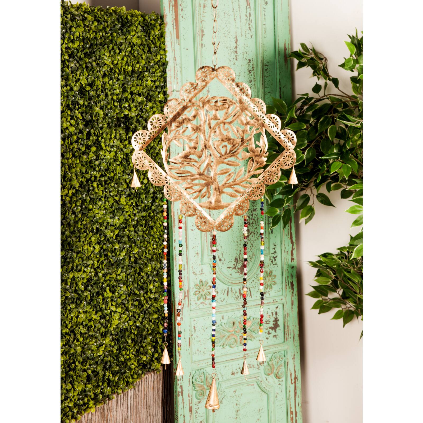 29&#x22; Gold Metal Tree Eclectic Windchime
