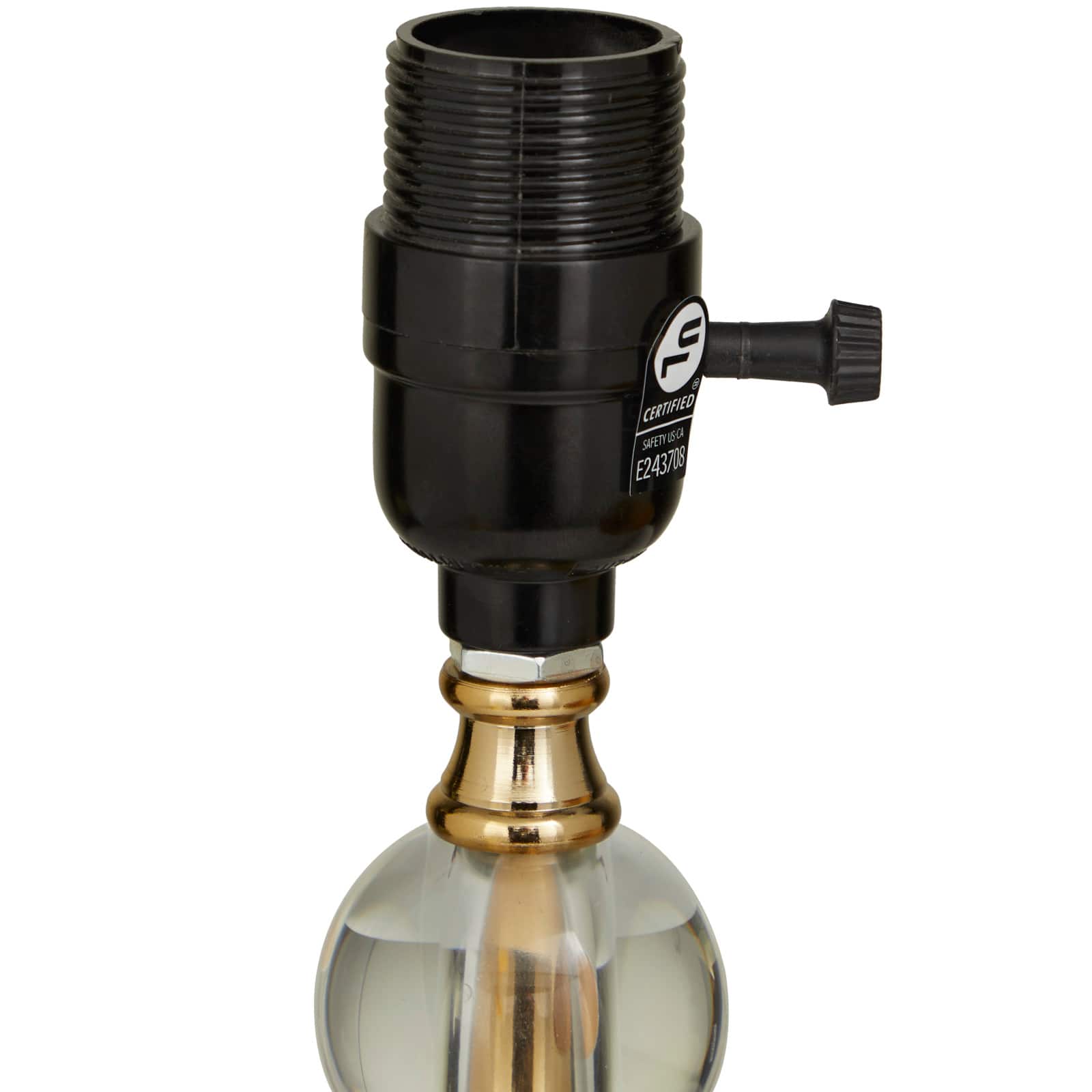 CosmoLiving by Cosmopolitan Gold Crystal Orbs Style Base Table Lamp with Drum Shade 15" x 15" x 27"