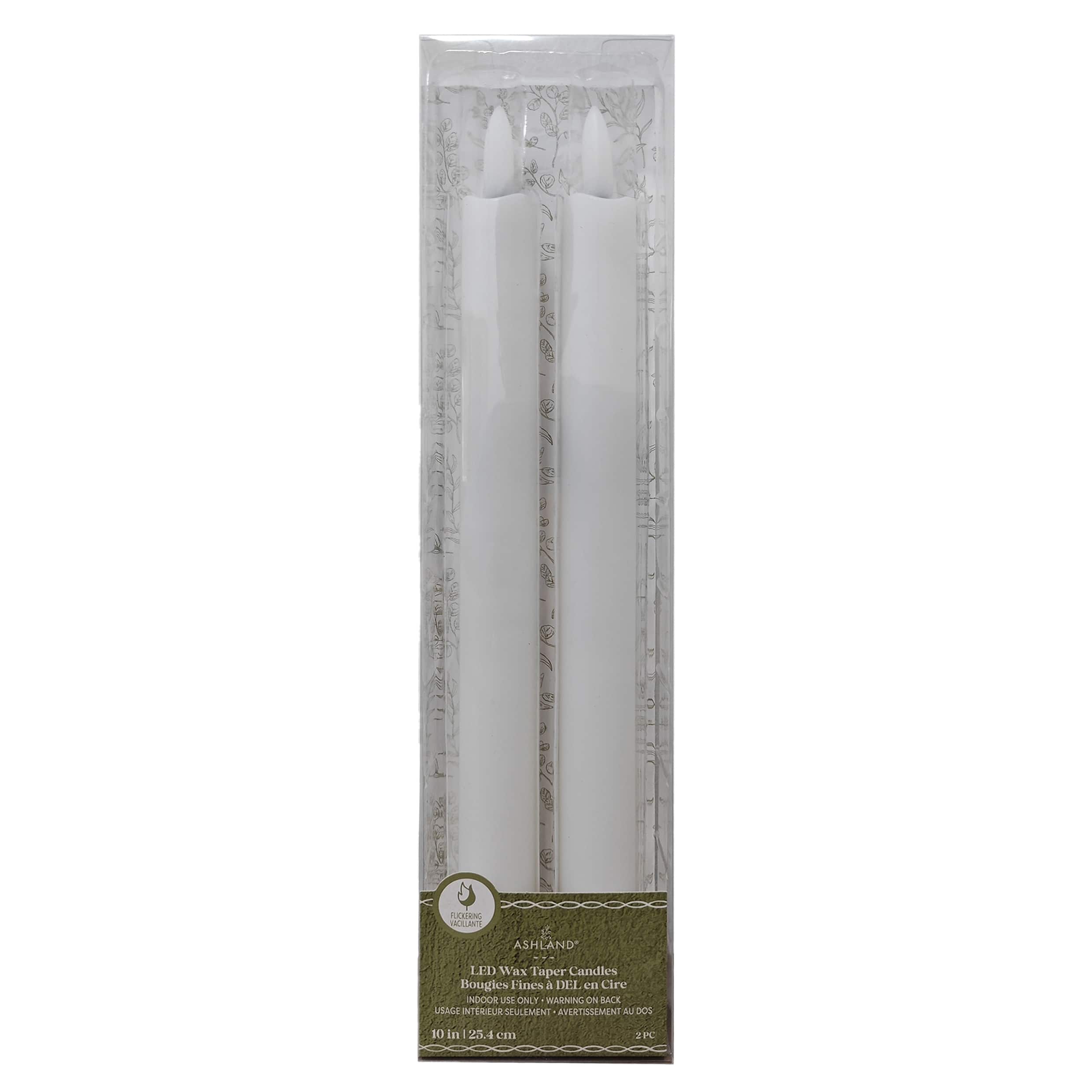 10&#x22; Flickering LED Wax Taper Candles, 2ct. by Ashland&#xAE;