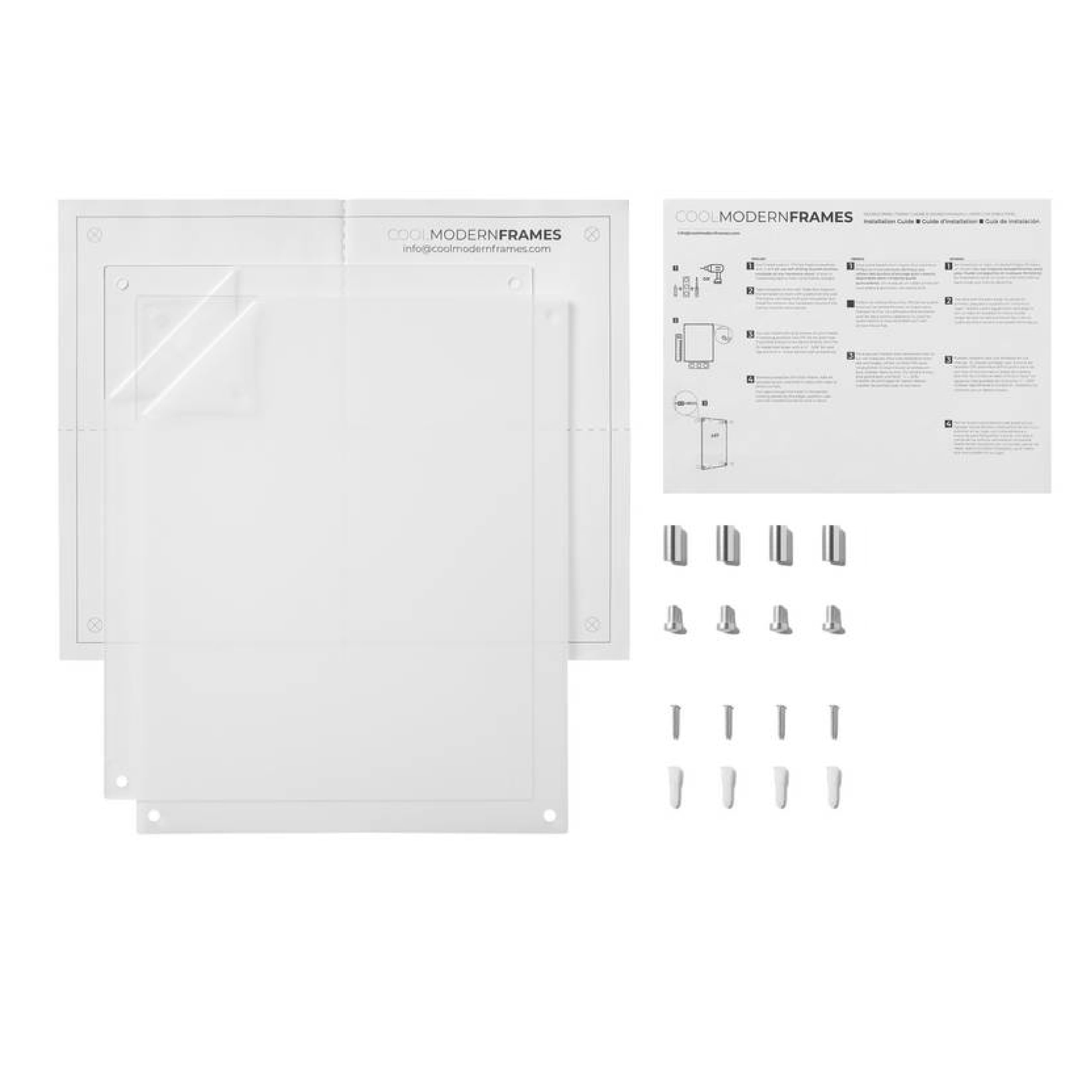 Cool Modern Frames Clear Acrylic Float Frame with Silver Hardware