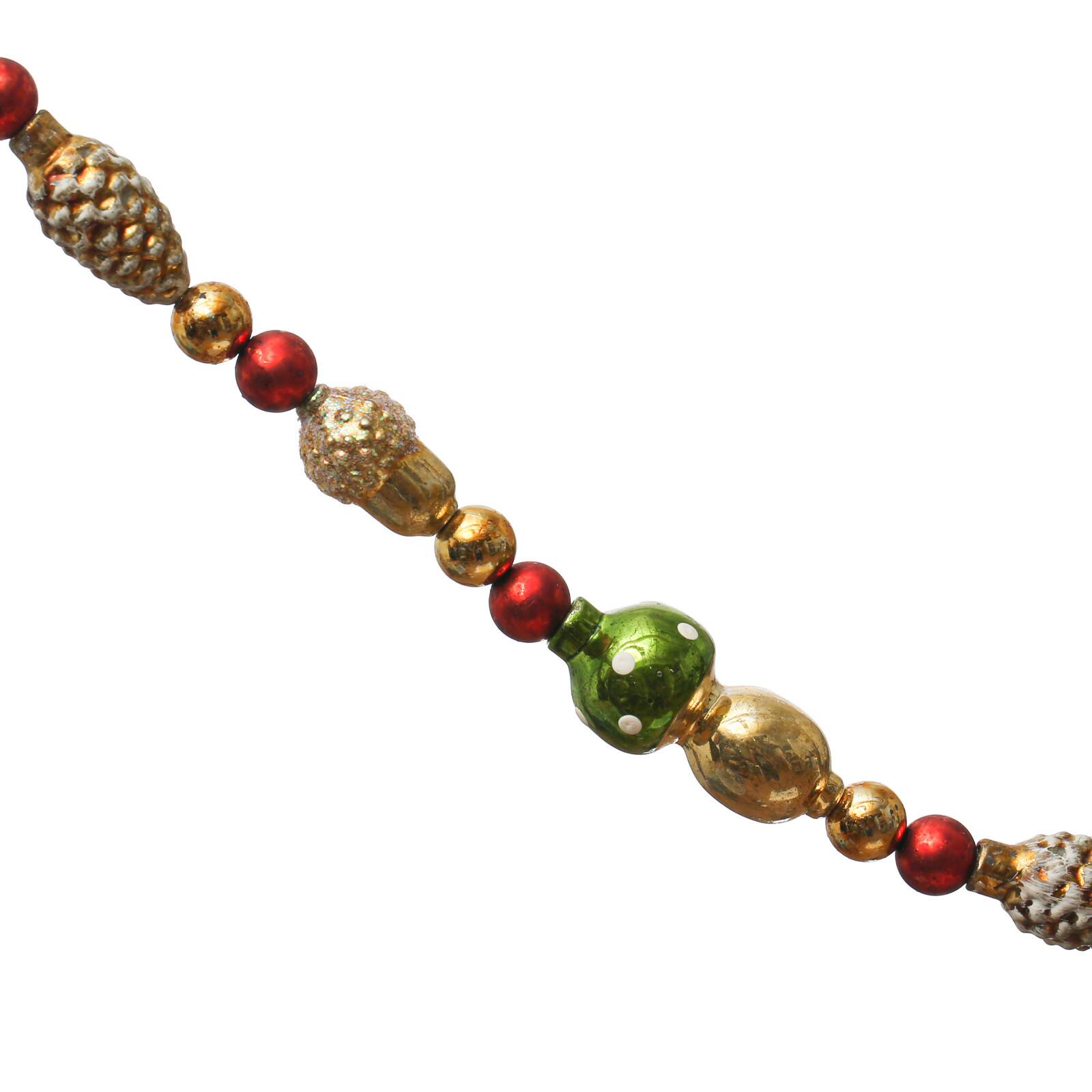 Hello Honey&#xAE; 6ft. Multicolor Glass Pinecones, Acorns &#x26; Mushrooms Garland in Box
