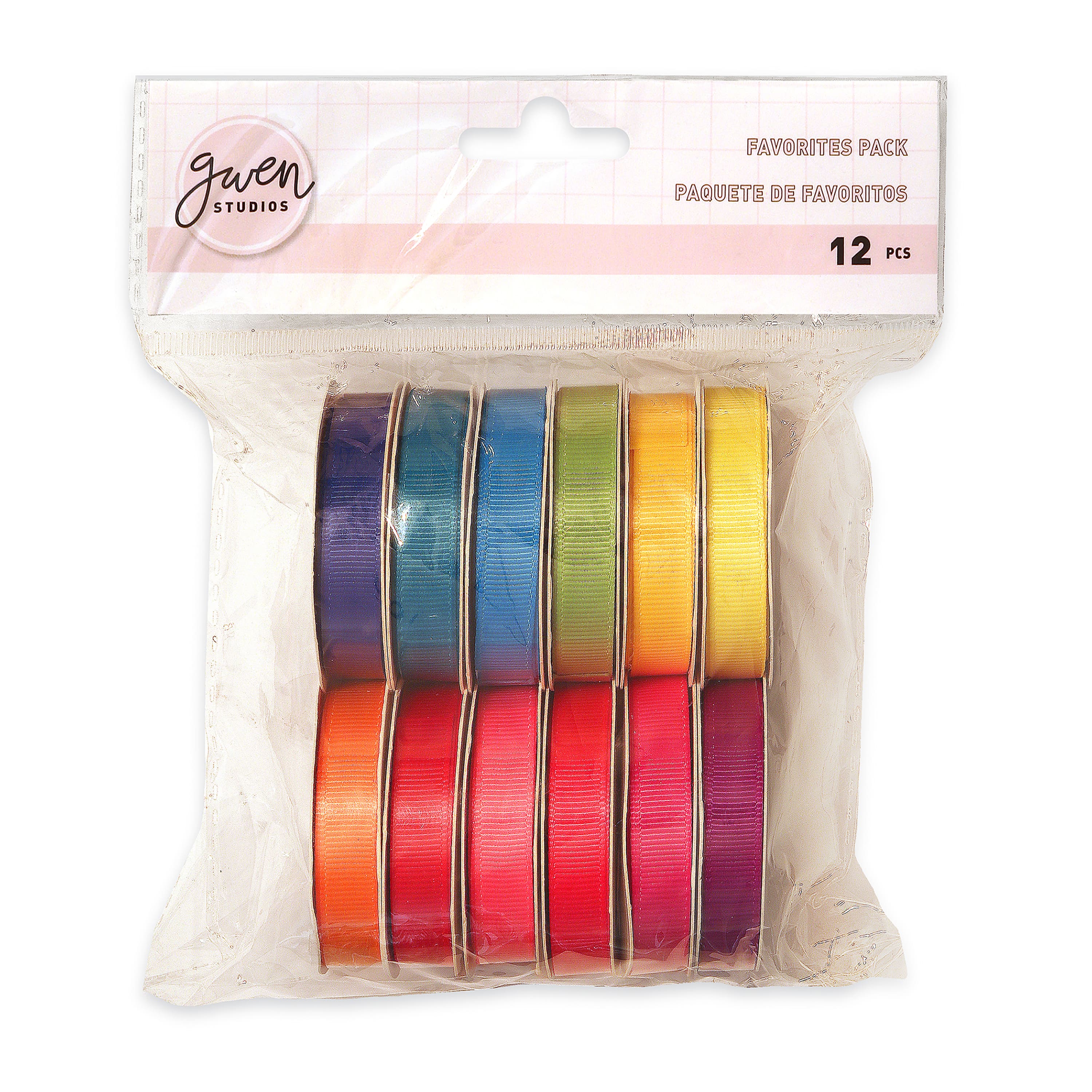 Gwen Studios 3/8" x 3yd. Brights Grosgrain Ribbon Pack, 12ct.