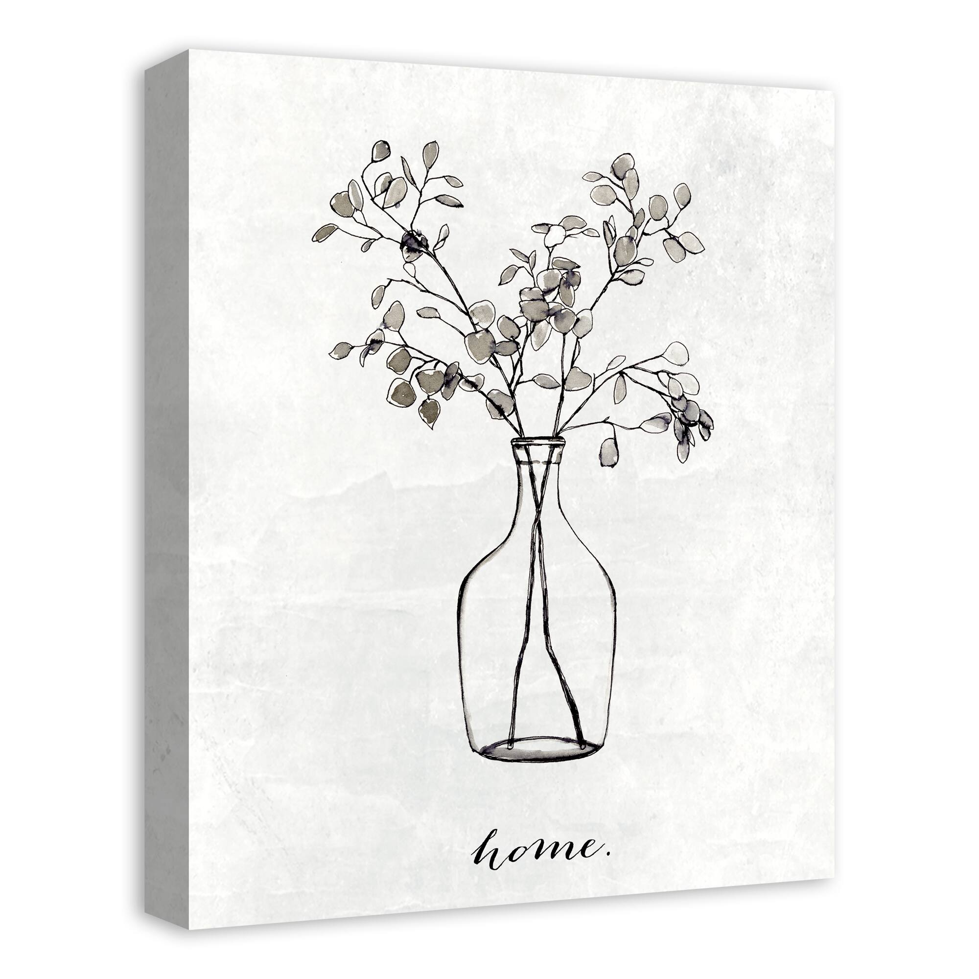 Designs Direct Home Flower Line Drawing Canvas Wall Art
