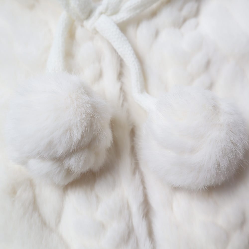 30&#x22; White Mini Tree Skirt with Faux Fur Pom Poms by Ashland&#xAE;