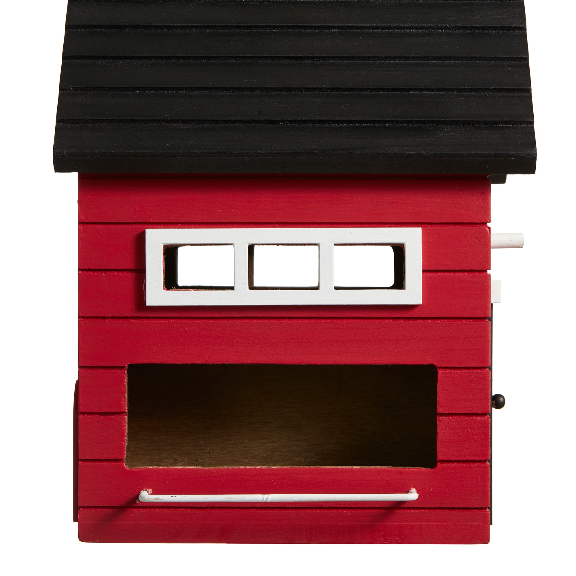 Glitzhome® 10.25" Modern Red Wood Garden Birdhouse