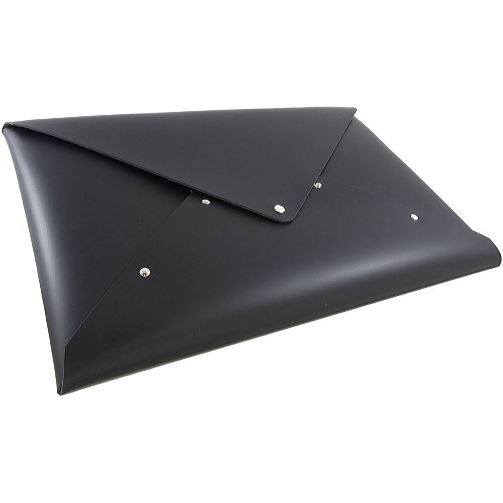 JAM Paper Black Legal Size Italian Leather Portfolio with Snap Closure