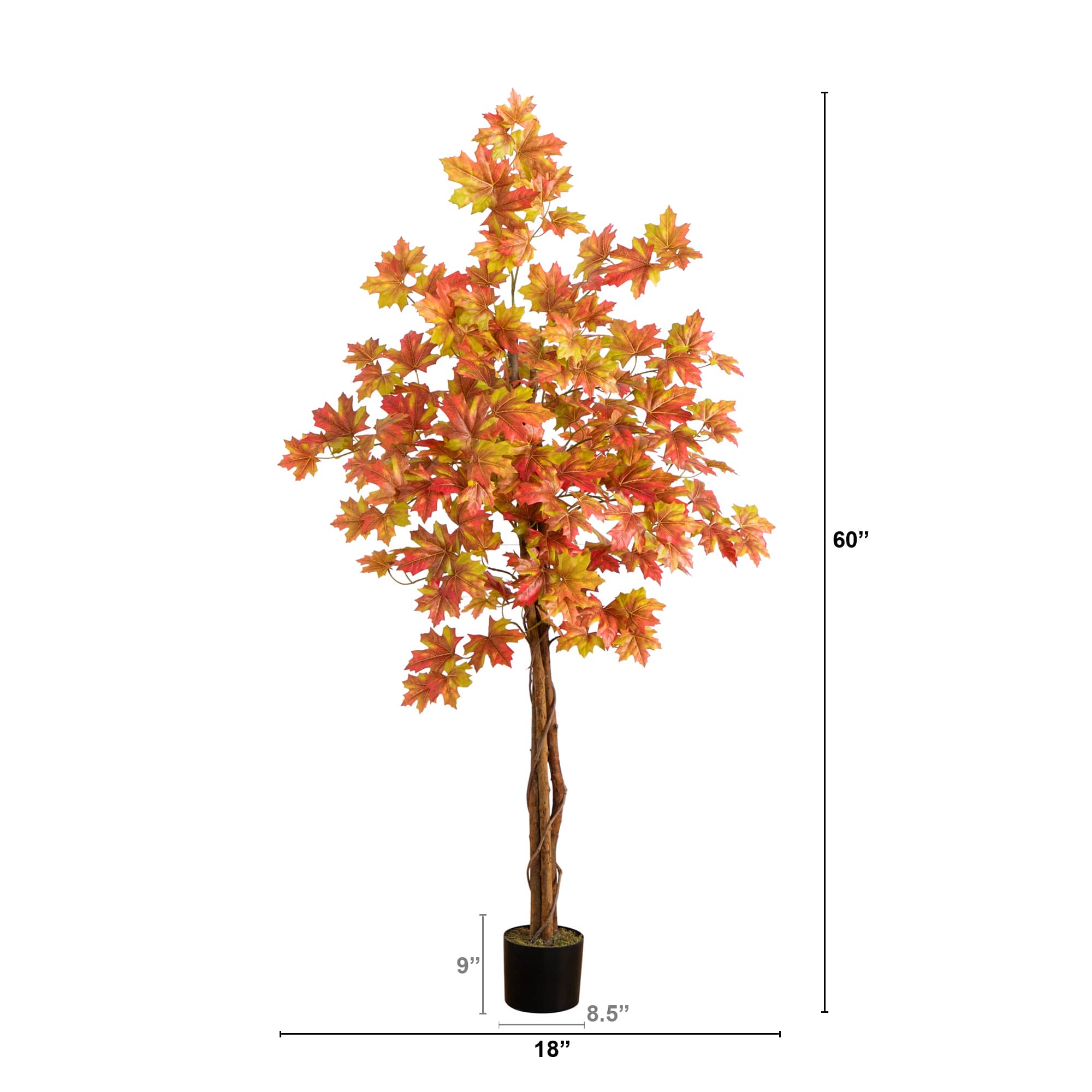 5ft. Deluxe Potted Artificial Autumn Maple Tree