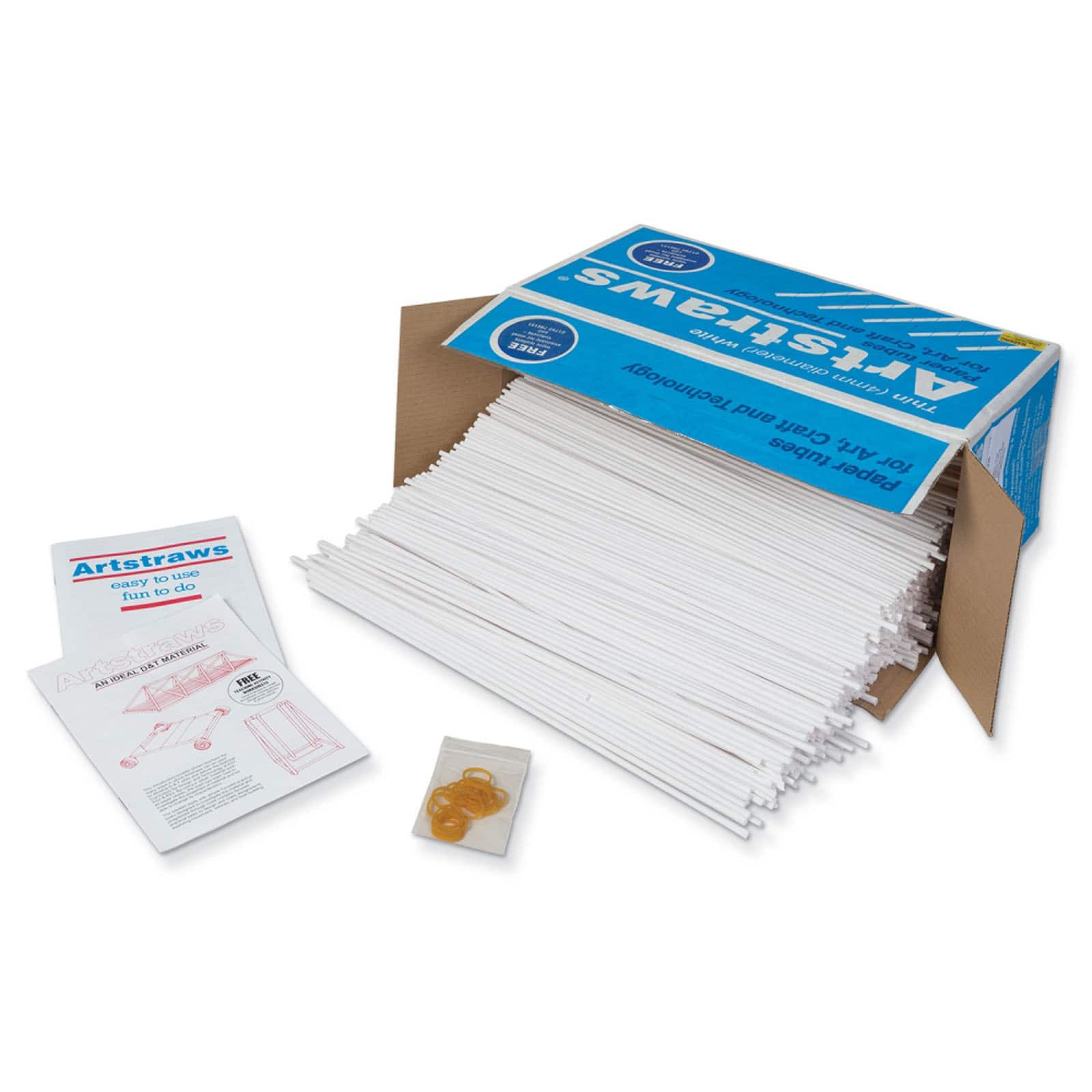 6 Packs: 1,800 ct. (10,800 total) Pacon® Artstraws® 4mm White Paper Tubes