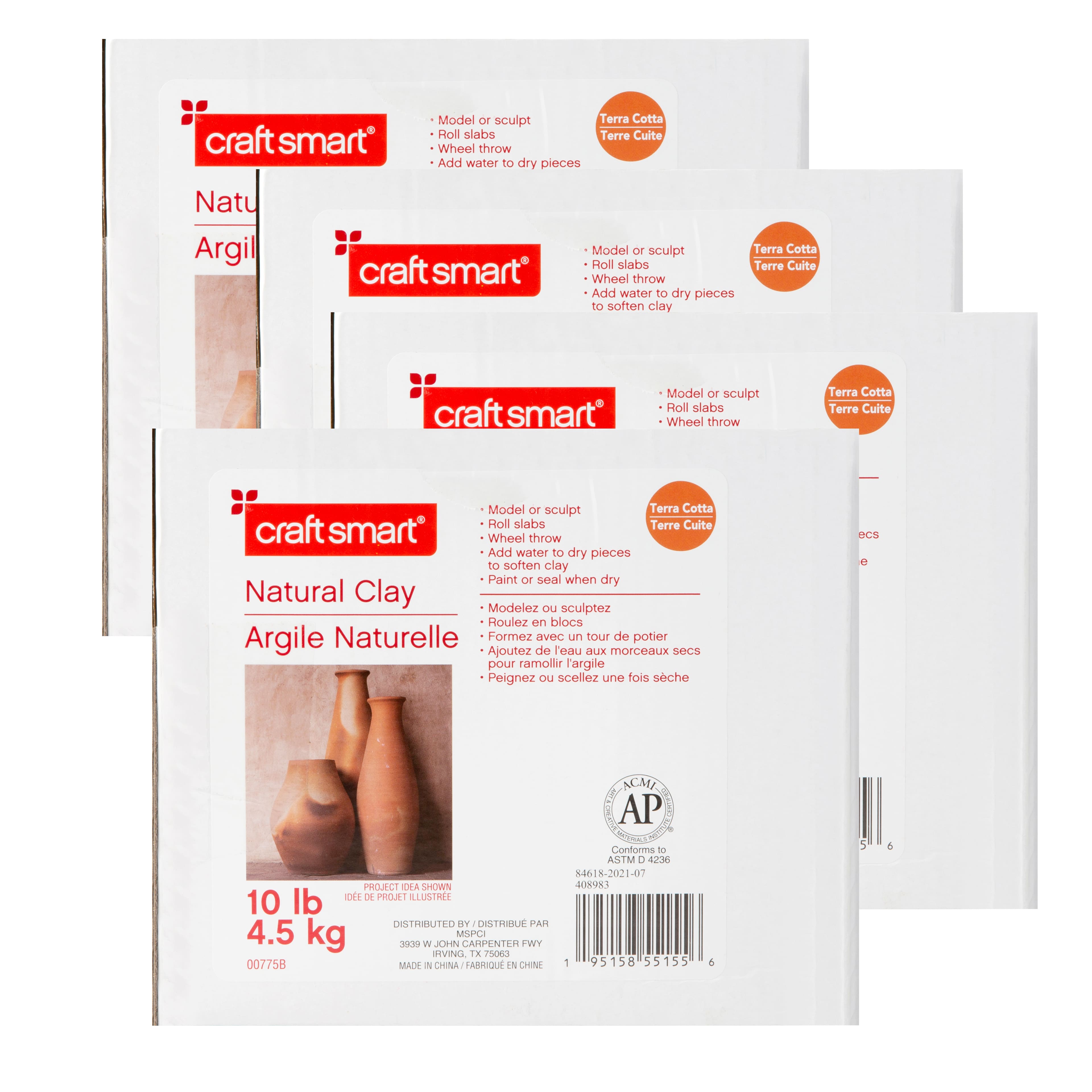 4 Pack: 10lb. (40lb. total) Natural Clay by Craft Smart®