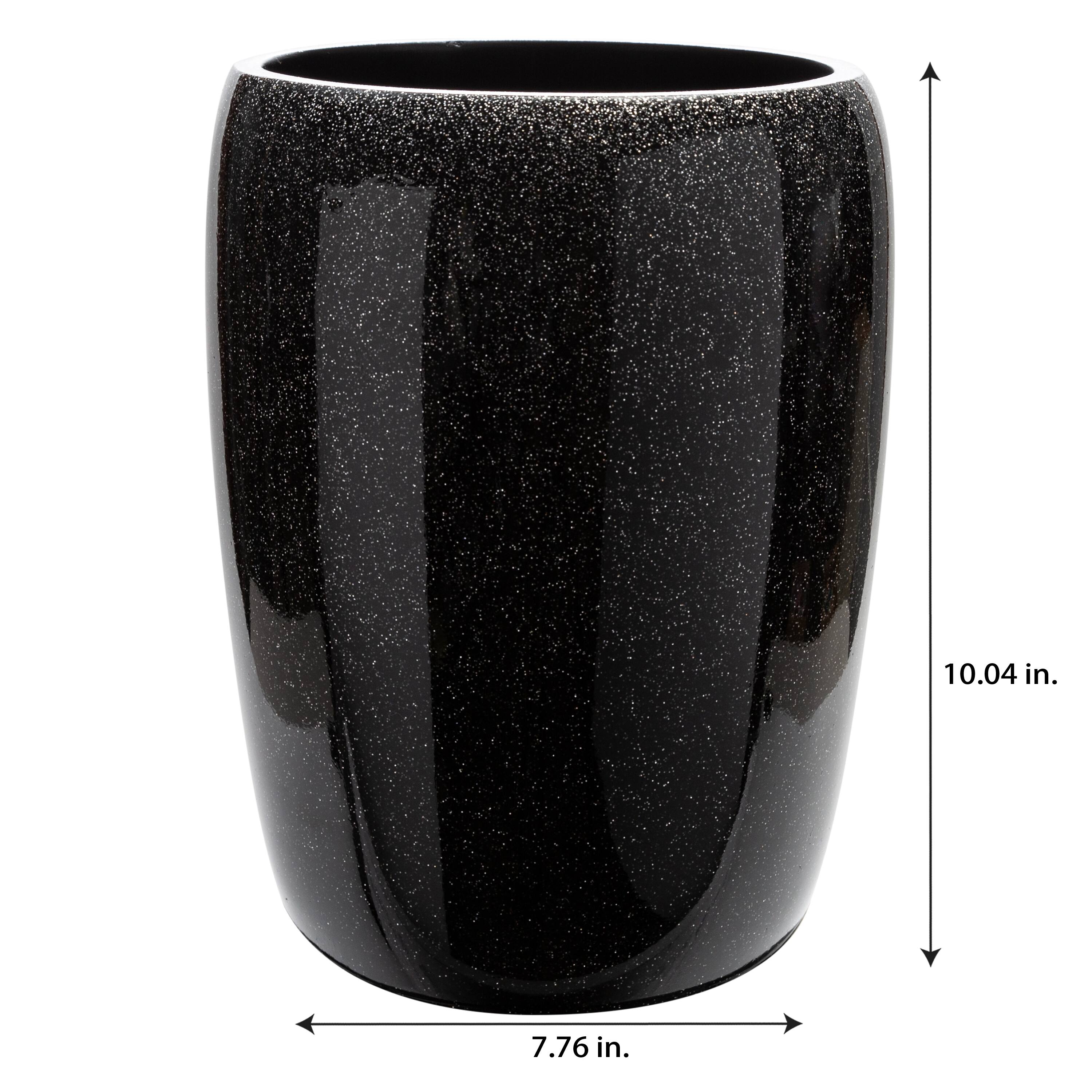 Elle D&#xE9;cor Eclat Black Glitter Waste Bin