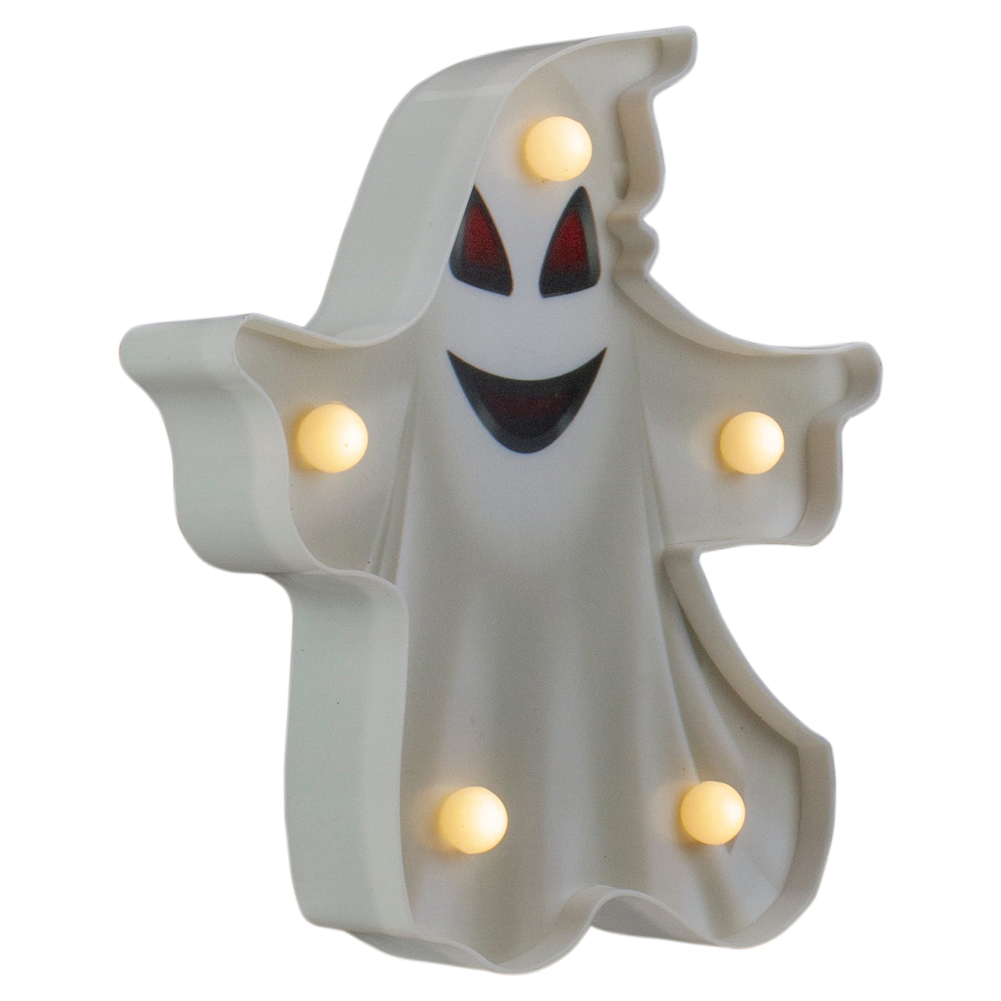 7&#x22; Lighted White Ghost Halloween Marquee Decoration