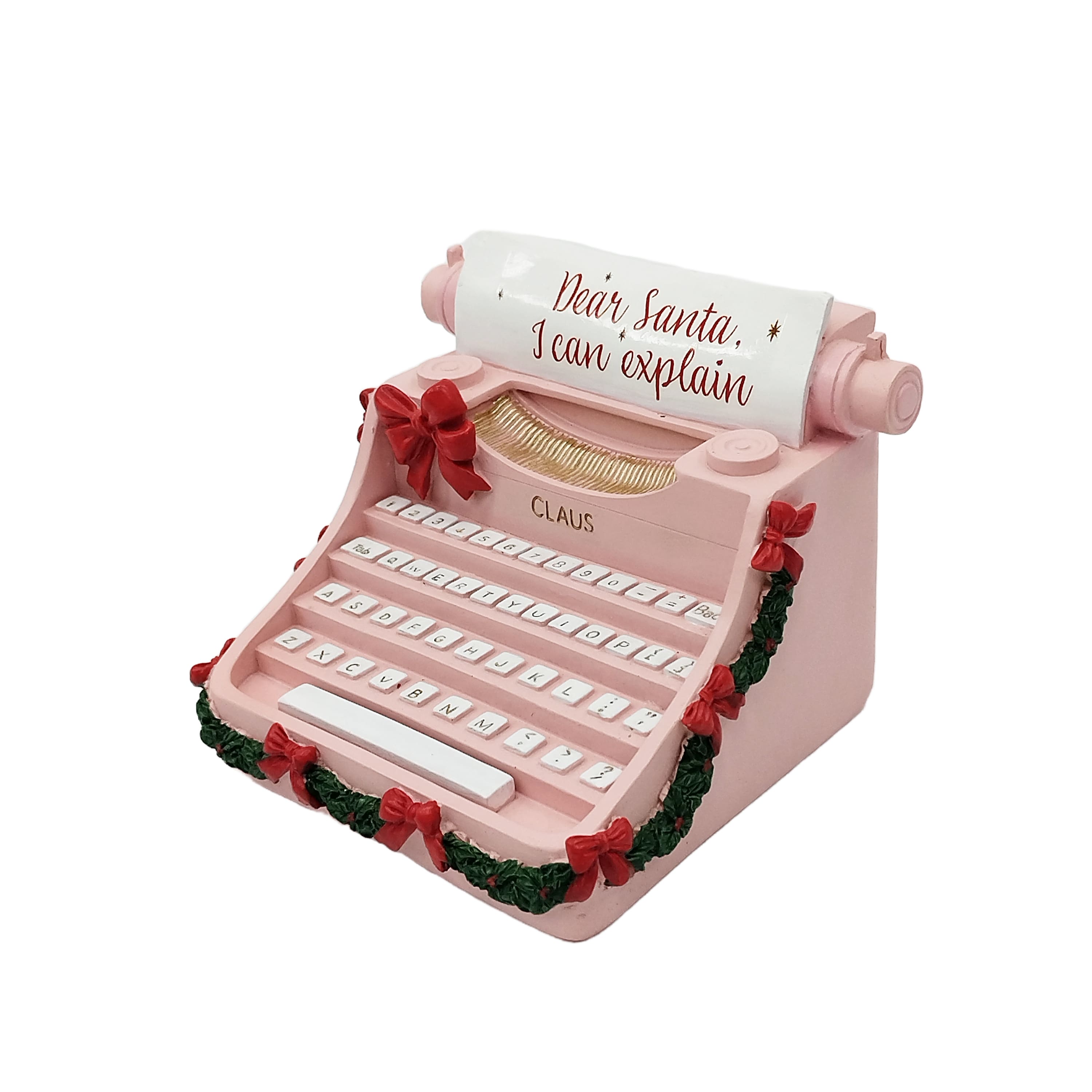 5.75&#x22; Pink Dear Santa Typewriter Tabletop D&#xE9;cor by Ashland&#xAE;