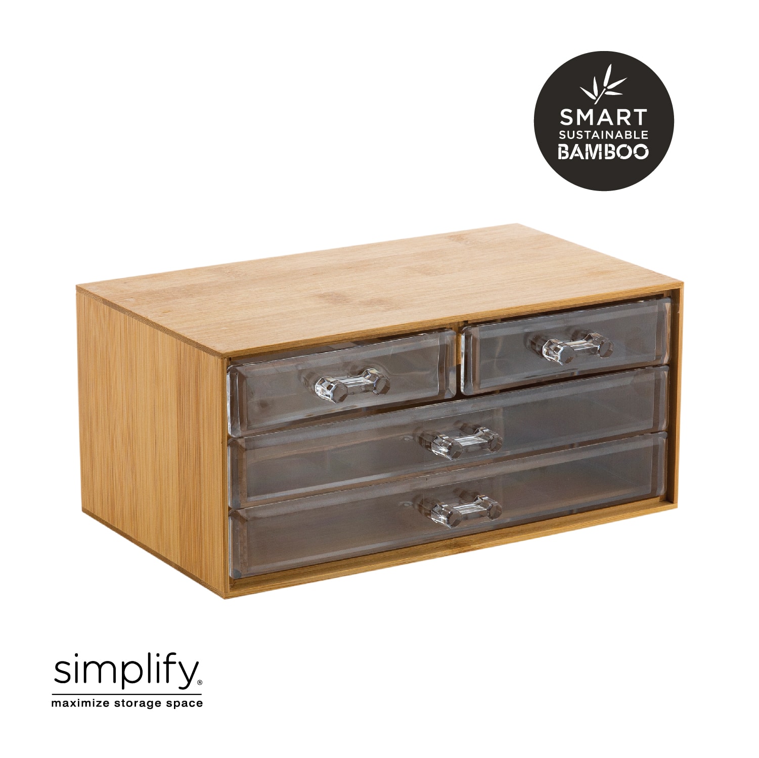 Simplify Bamboo 3-Tier Cosmetic & Jewelry Chest