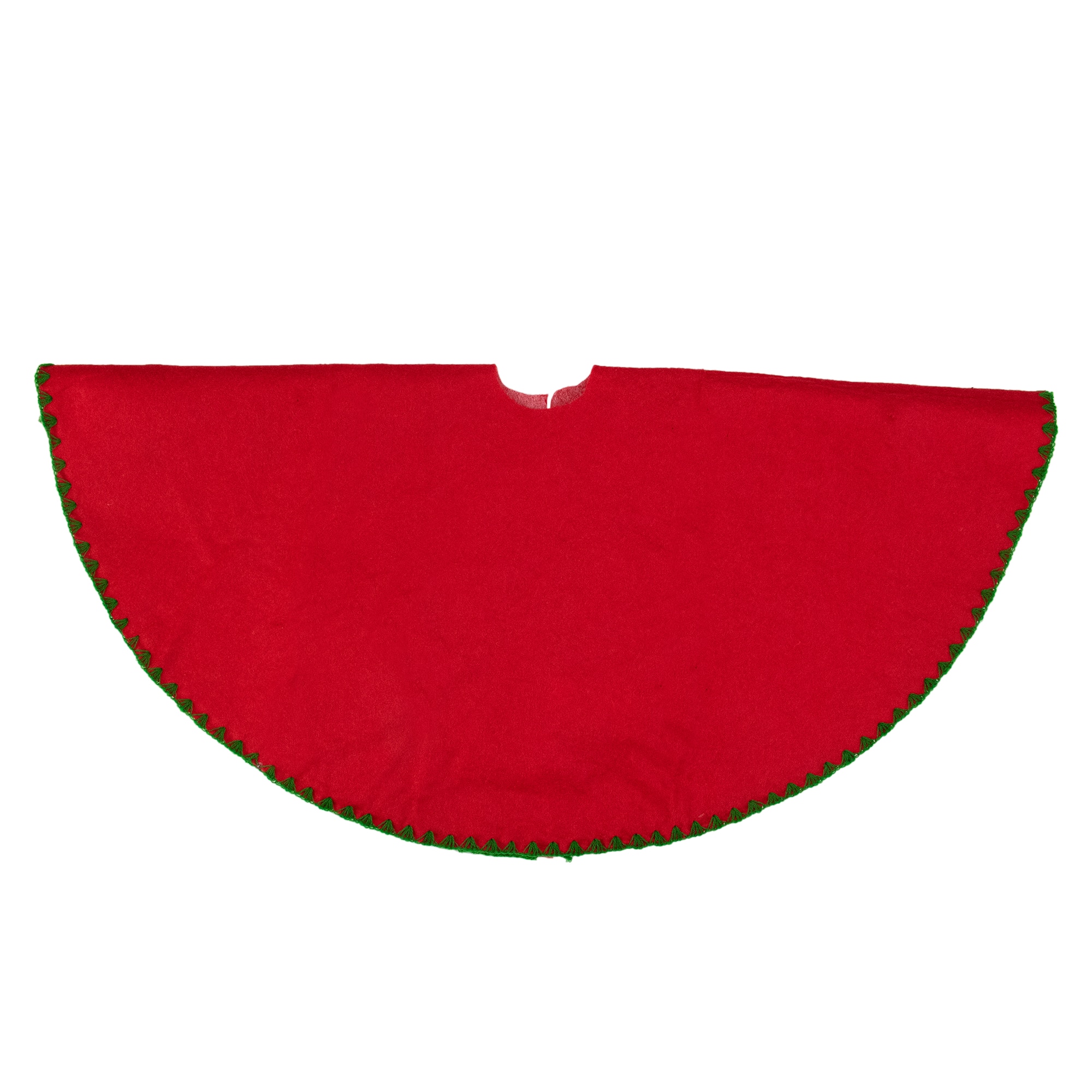 26&#x22; Christmas Traditions Cardinal Red with Green Stitching Mini Tree Skirt