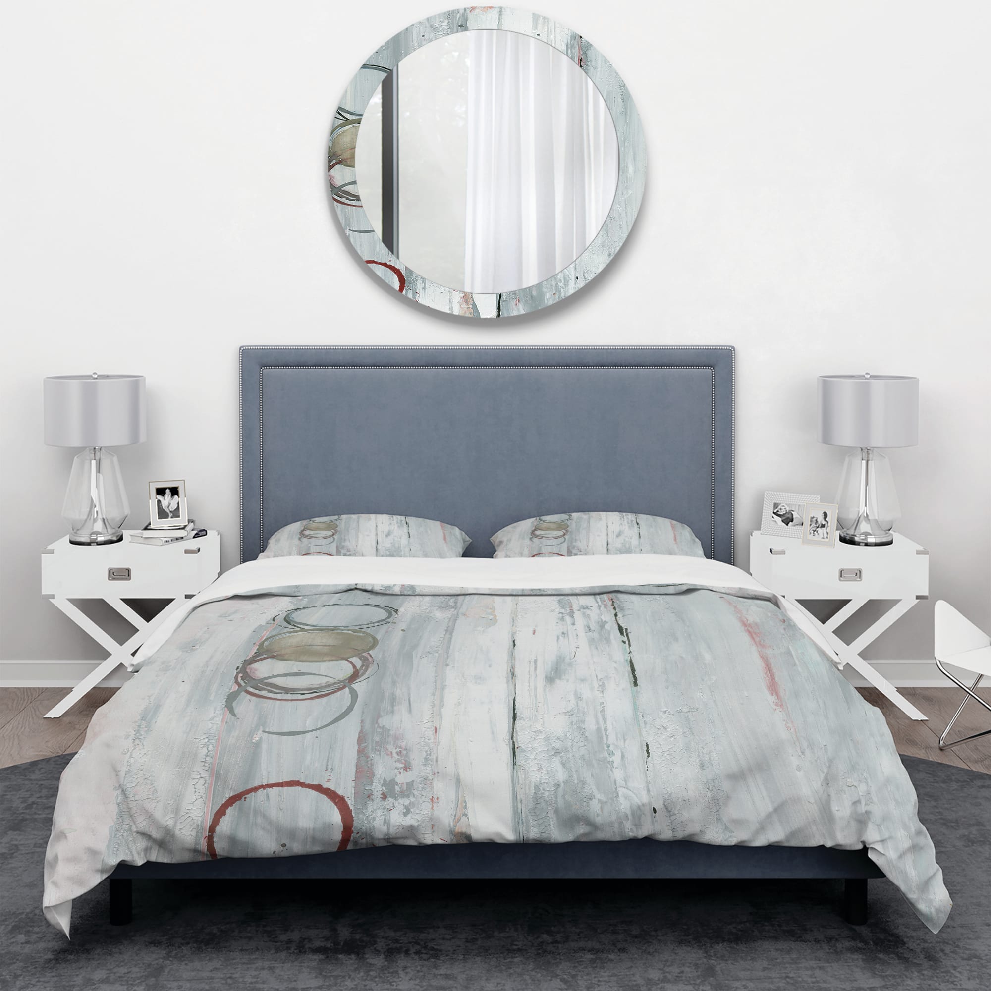 Designart &#x27;Whitewashed Syrah&#x27; Geometric Bedding Set - Duvet Cover &#x26; Shams