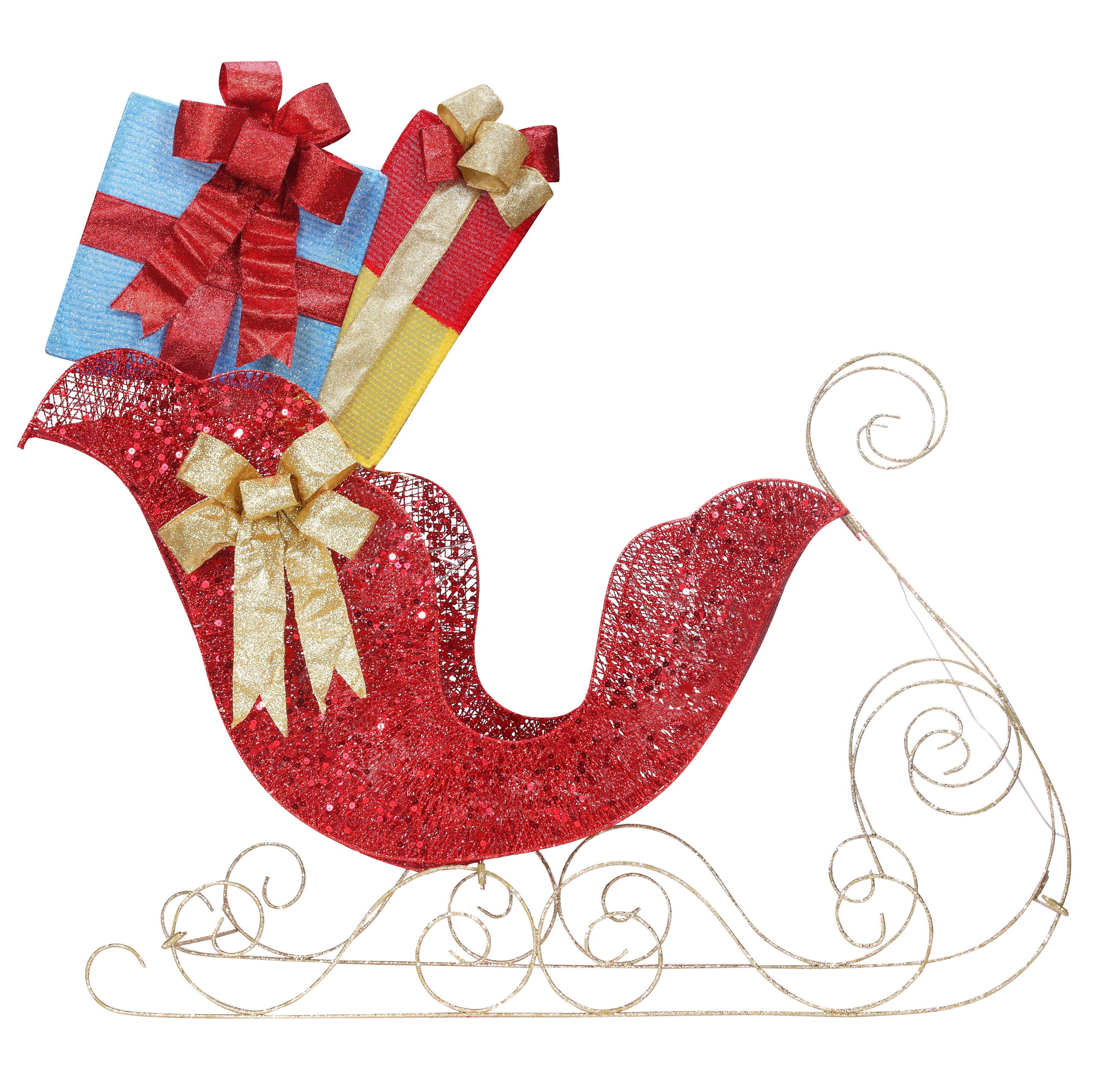 Haute Decor 40.5&#x22; Christmas Santa Sleigh Pre-Lit LED Yard D&#xE9;cor