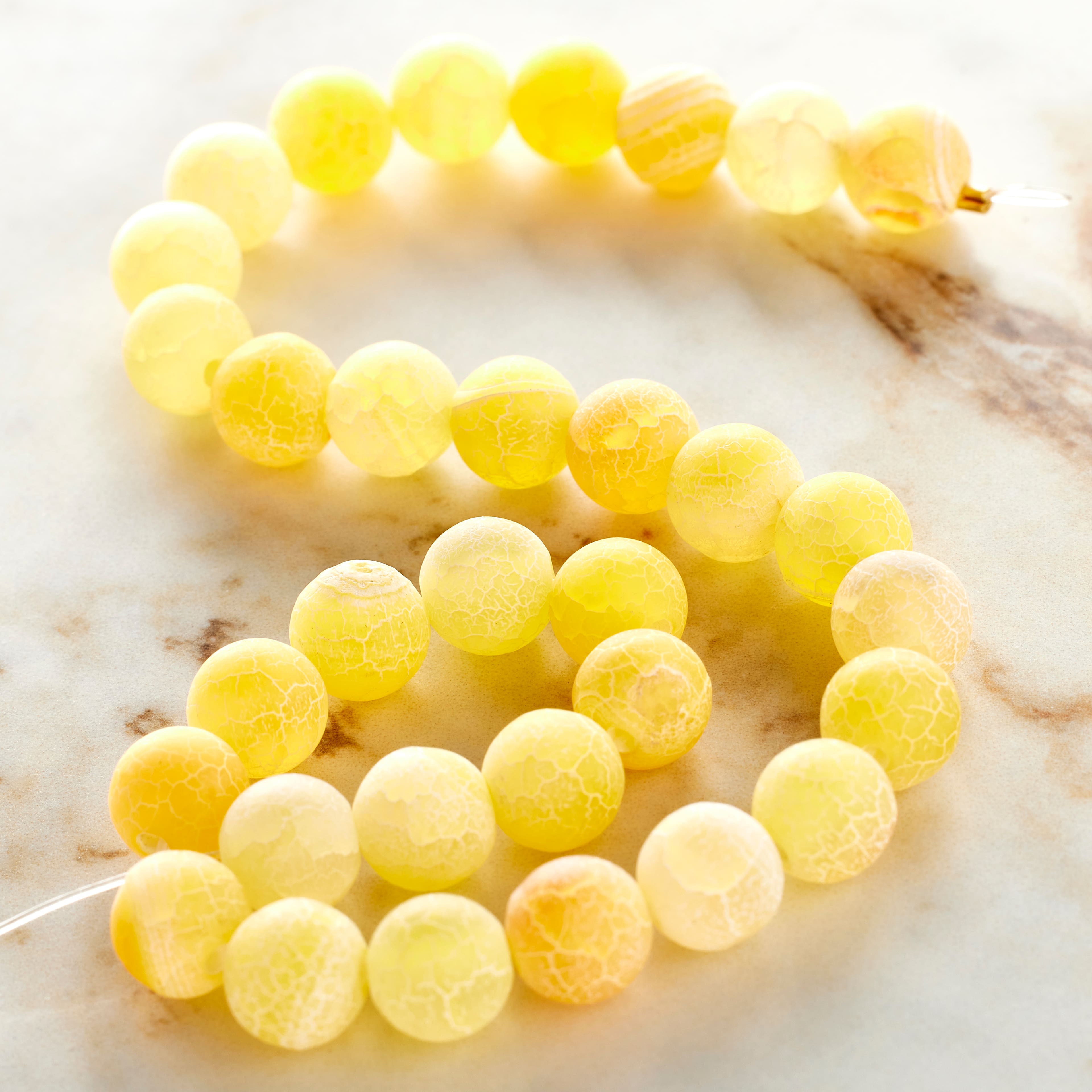Orange Crackle Agate Round Beads, 8mm by Bead Landing&#x2122;