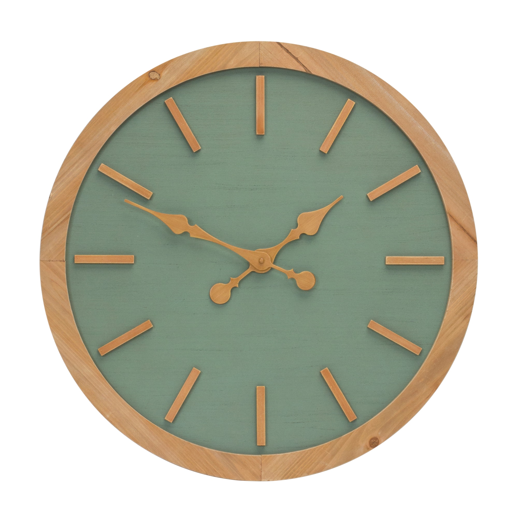 24&#x22; Sage Green Wood Wall Clock