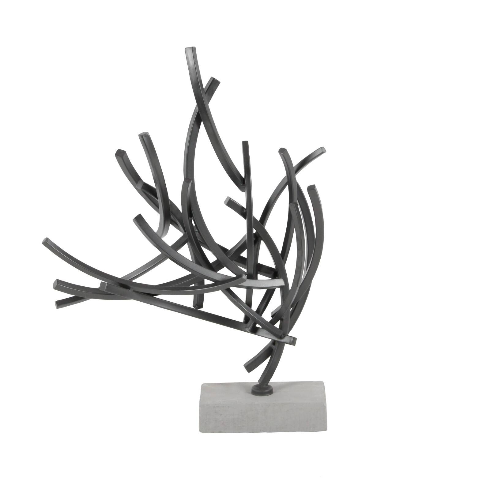 23&#x22; Gray Metal Abstract Sculpture