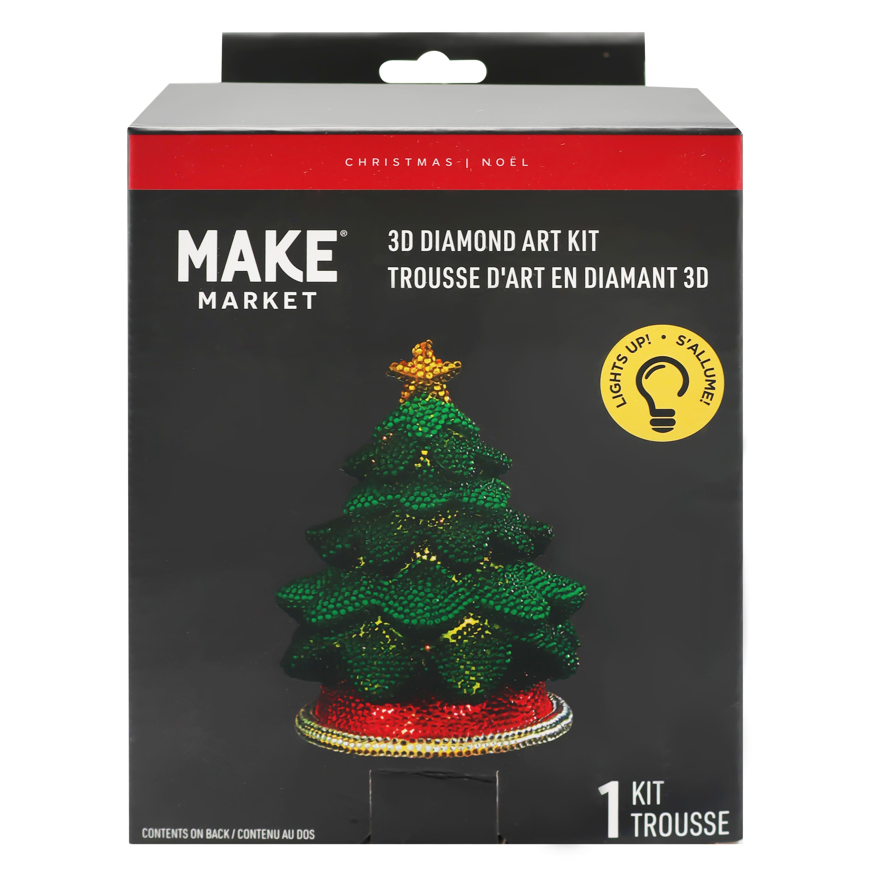 3D Christmas Tree LED Diamond Art Kit by Make Market&#xAE;