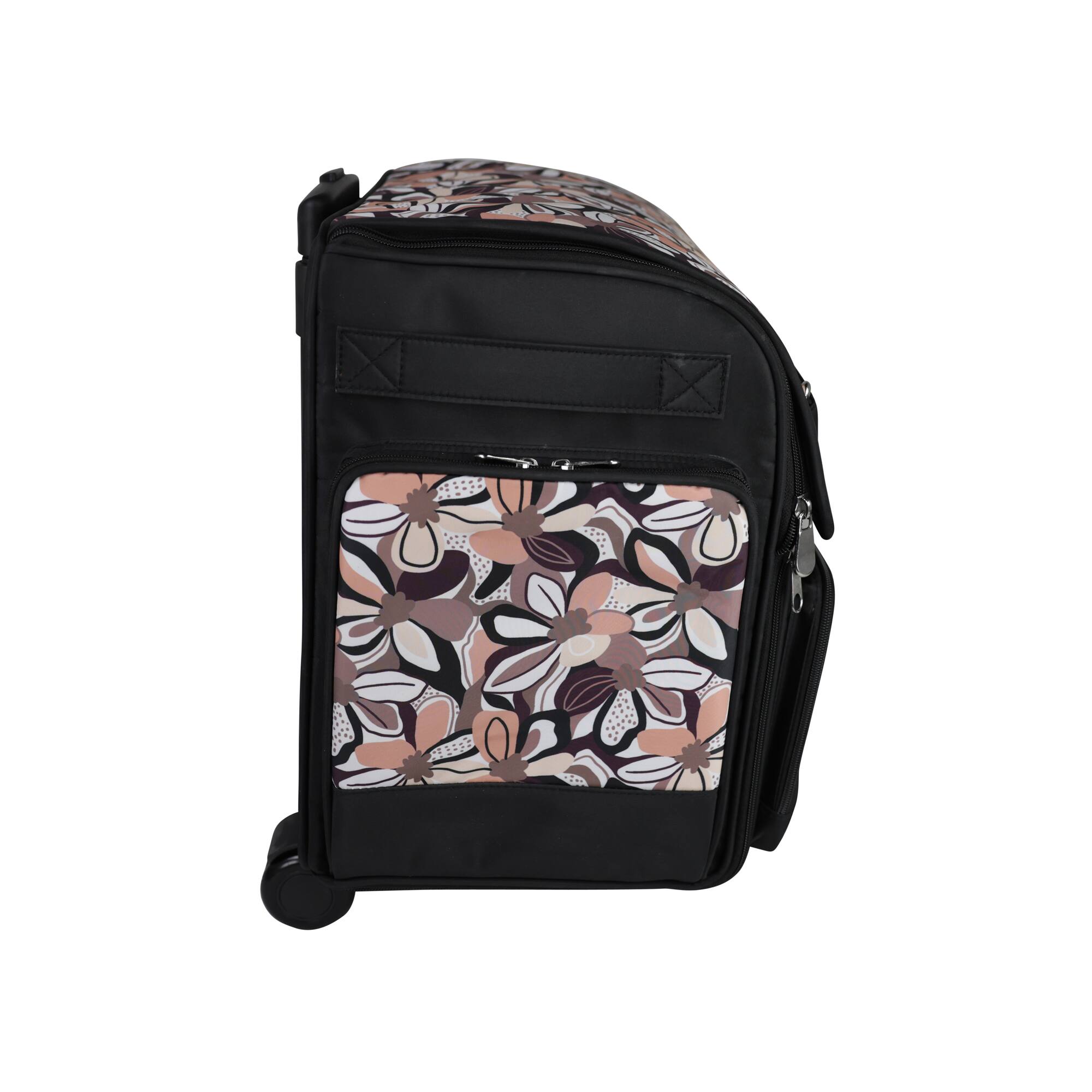 Everything Mary Brown Floral Deluxe Collapsible Rolling Craft Bag