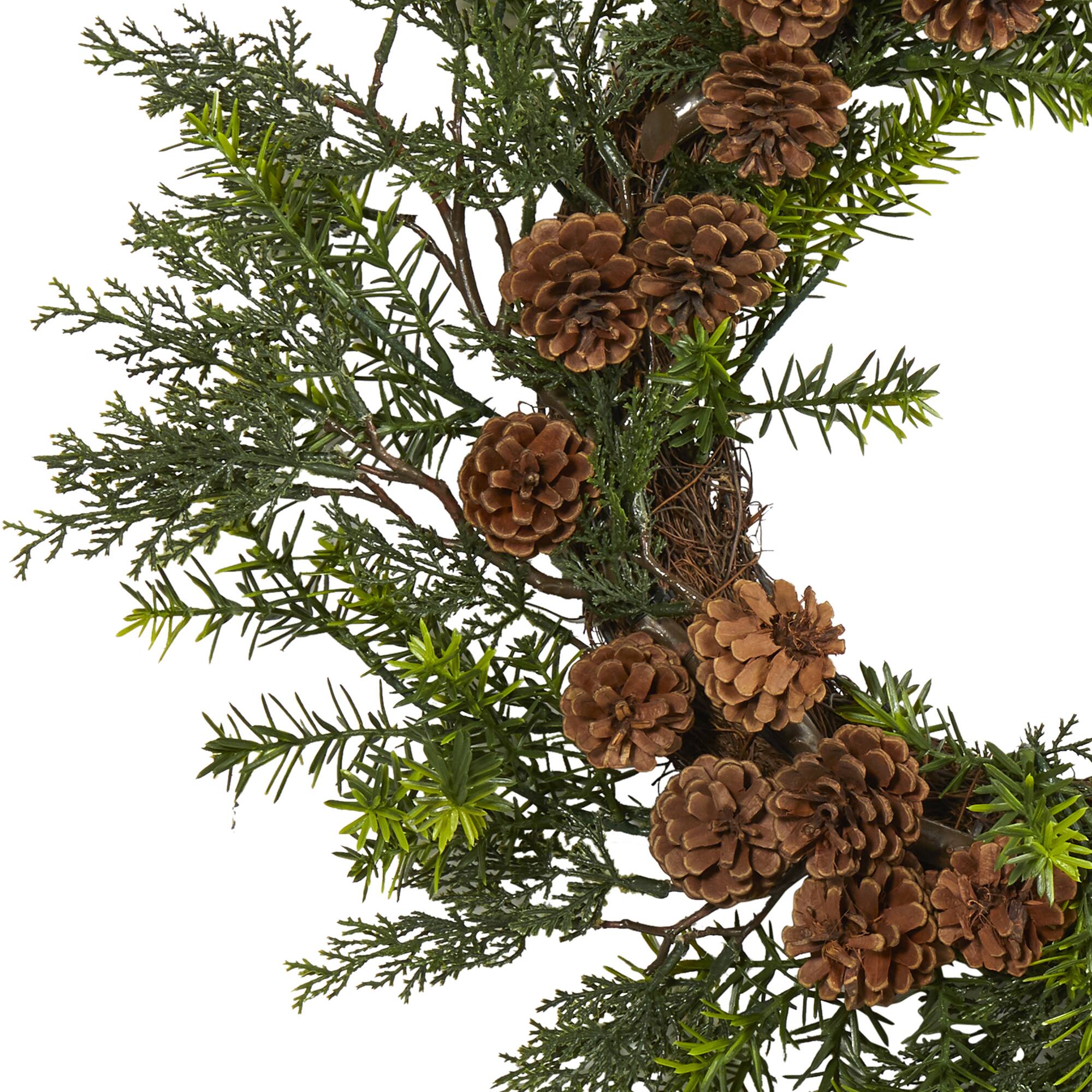 22" Cedar & Pinecone Artificial Wreath