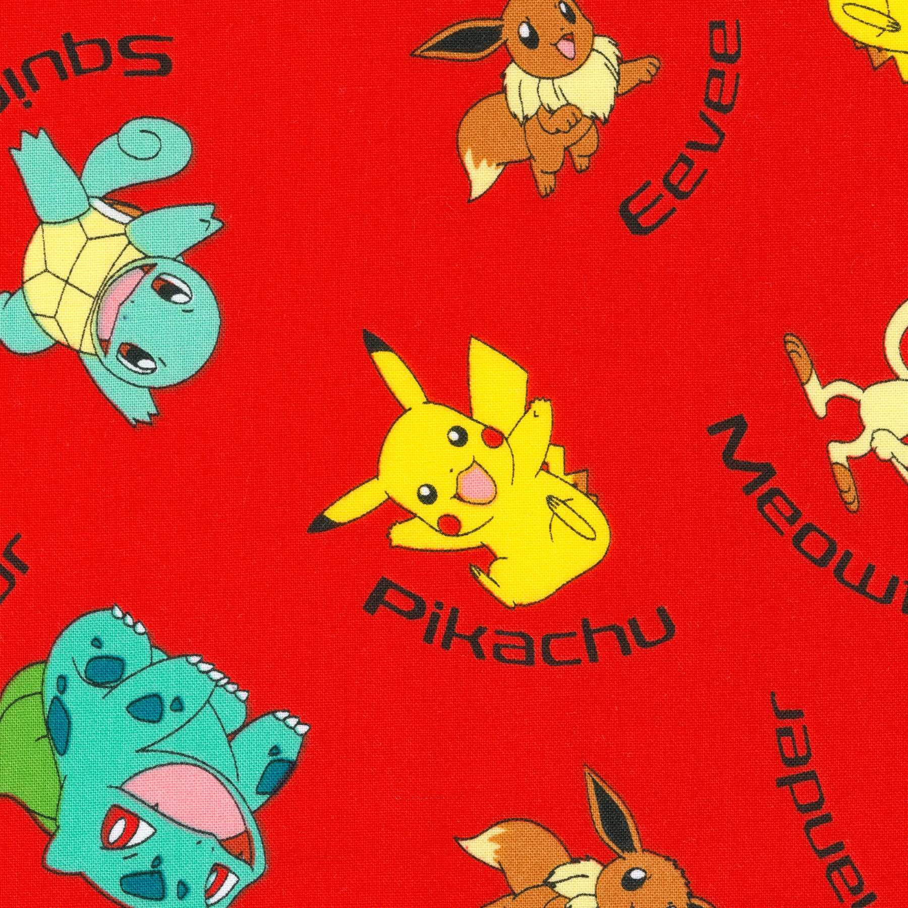 Pokémon™ Names Toss Cotton Fabric