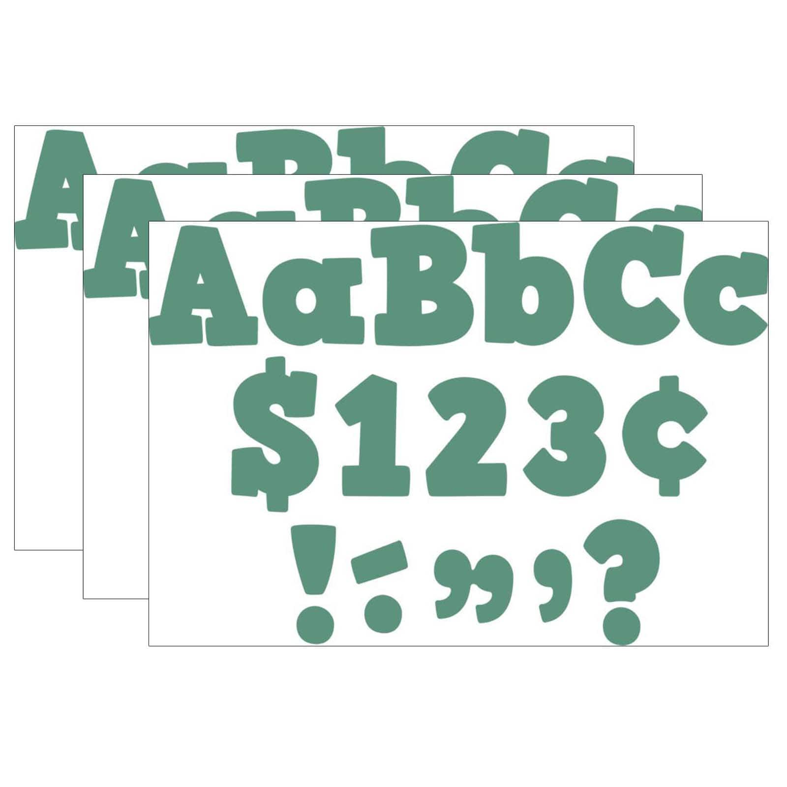 Teacher Created Resources Eucalyptus Green Bold Block Letters, 3 Packs of 230