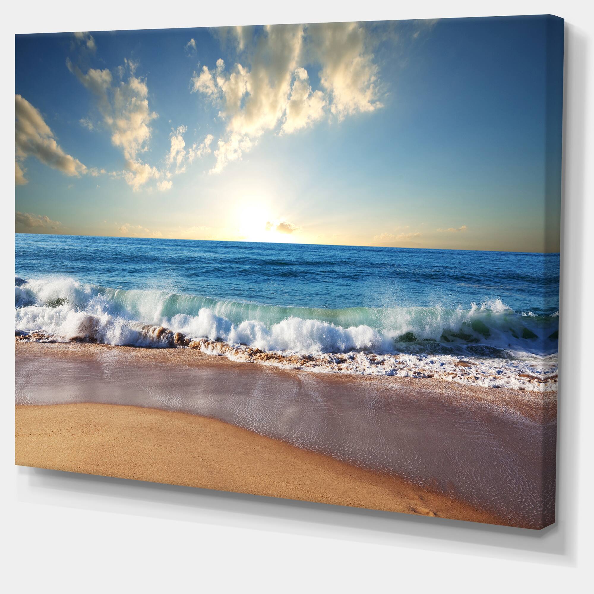Designart - Sea Sunset - Seascape Photography Canvas Art Print