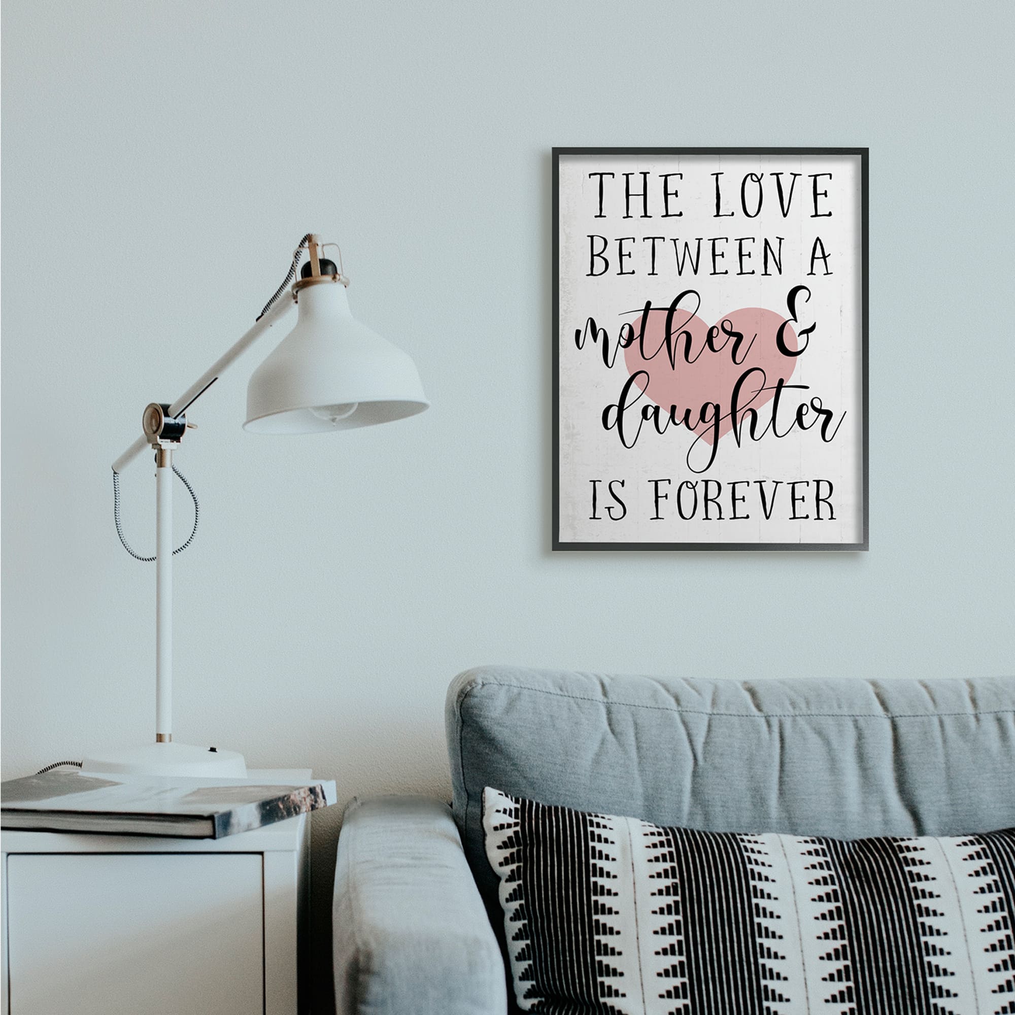 Stupell Industries Love Between Mother & Daughter Motivational Black Frame Wall Art