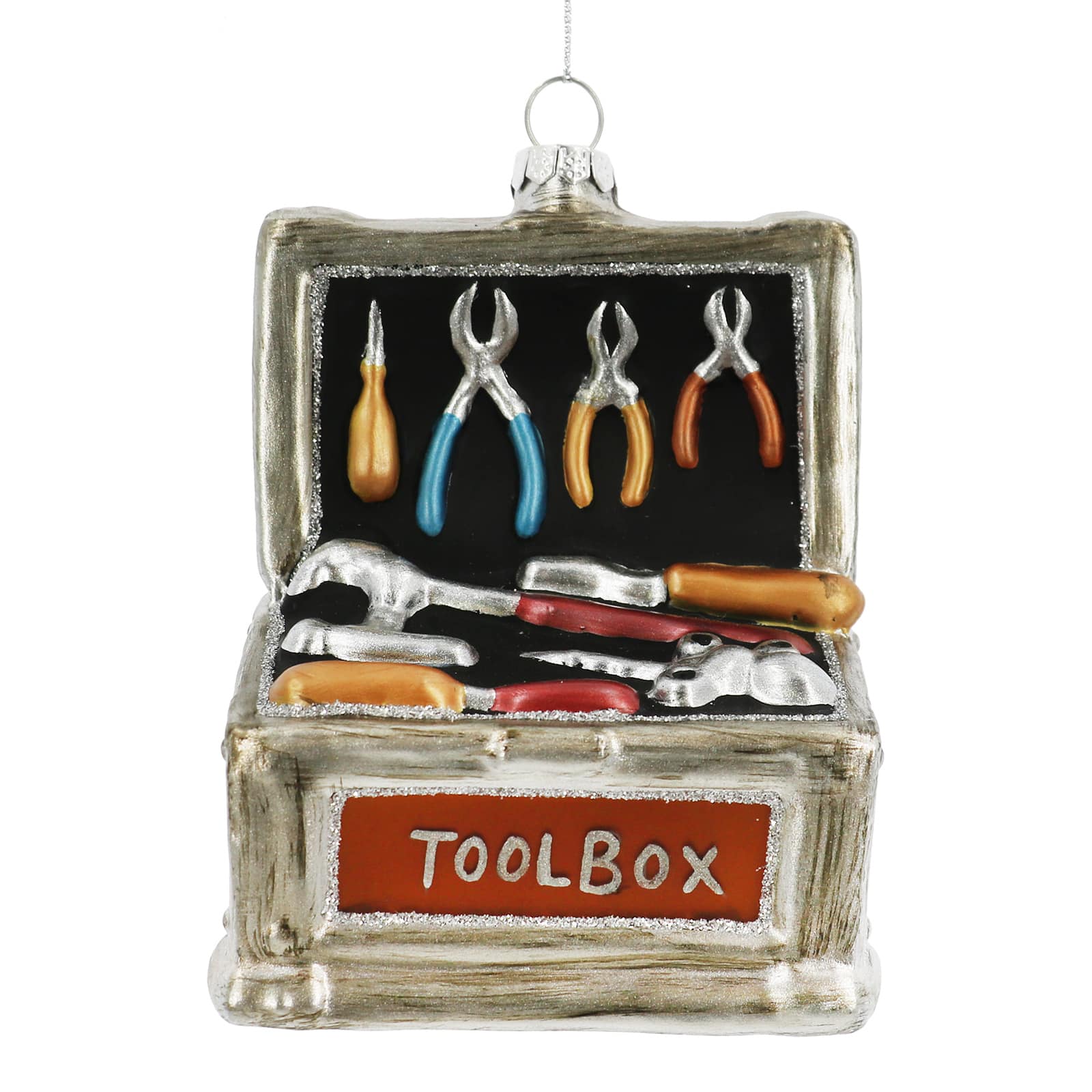 4.25&#x22; Glass Toolbox Ornament by Ashland&#xAE;