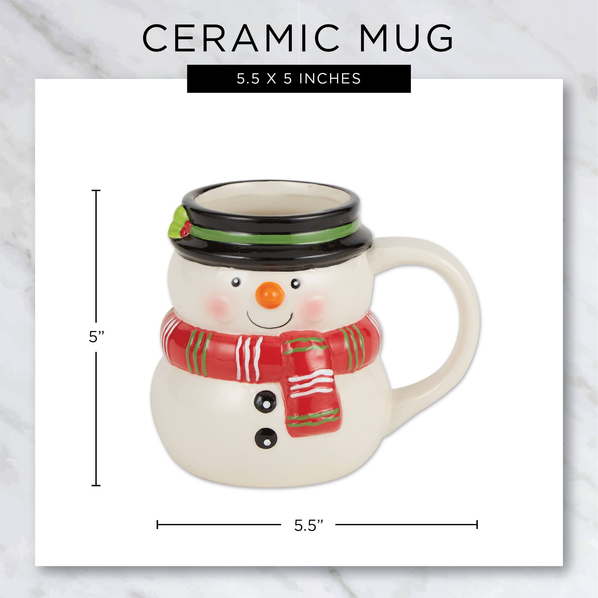 DII® 12oz. Cheerful Snowman Ceramic Mugs, 2ct.