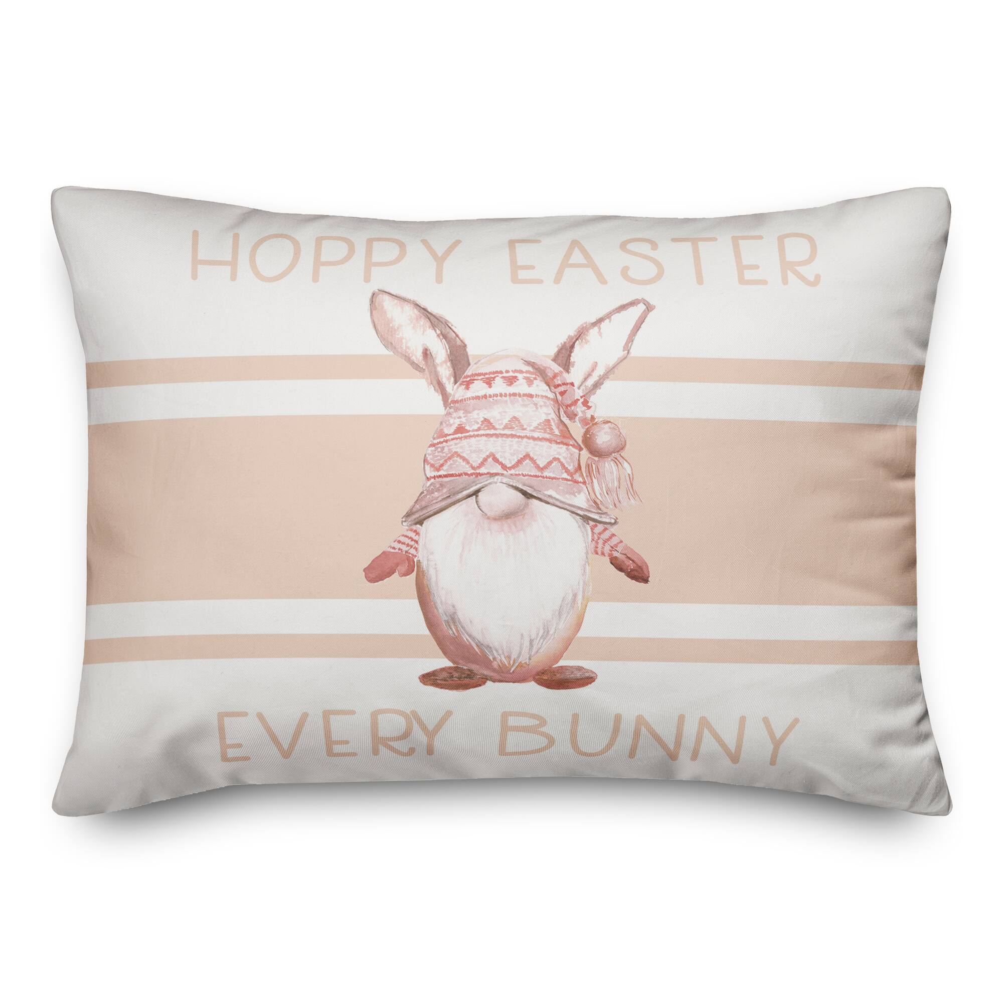 Hoppy Easter Gnome Blush 2 14" x 20" Indoor / Outdoor Pillow