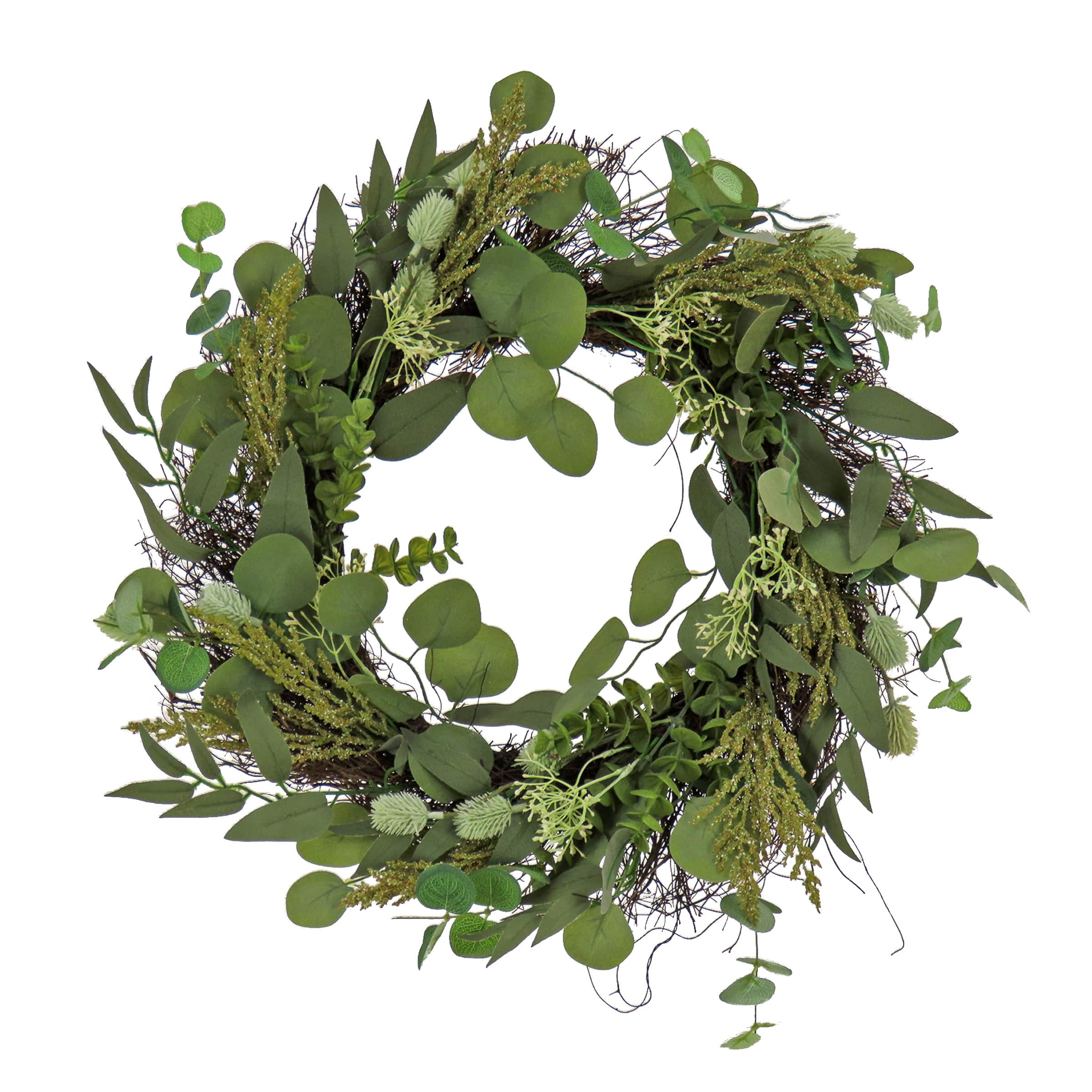 22&#x22; Eucalyptus &#x26; Baby&#x2019;s Breath Spring Wreath