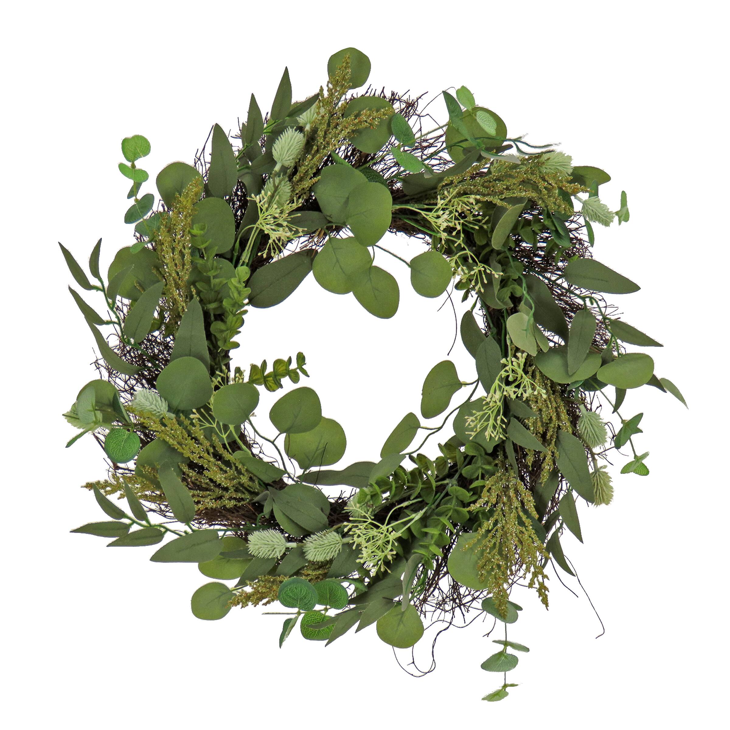 22" Eucalyptus & Baby’s Breath Spring Wreath