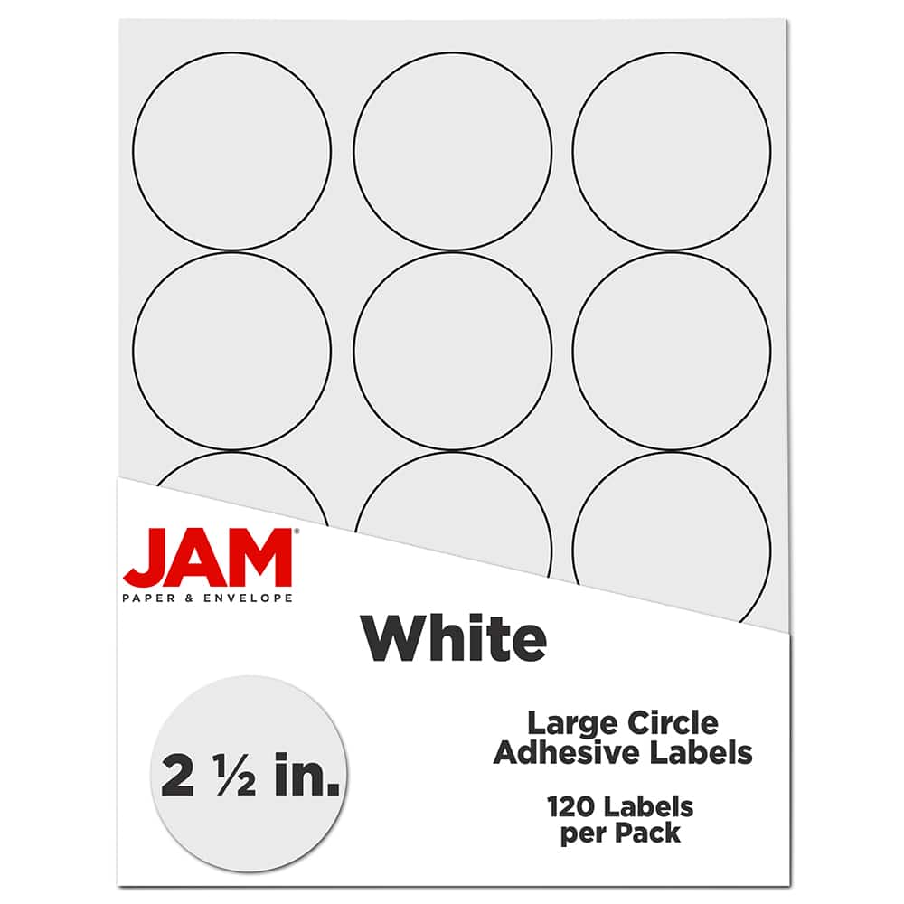 JAM Paper 2.5" Circle Product & Container Labels, 120ct.