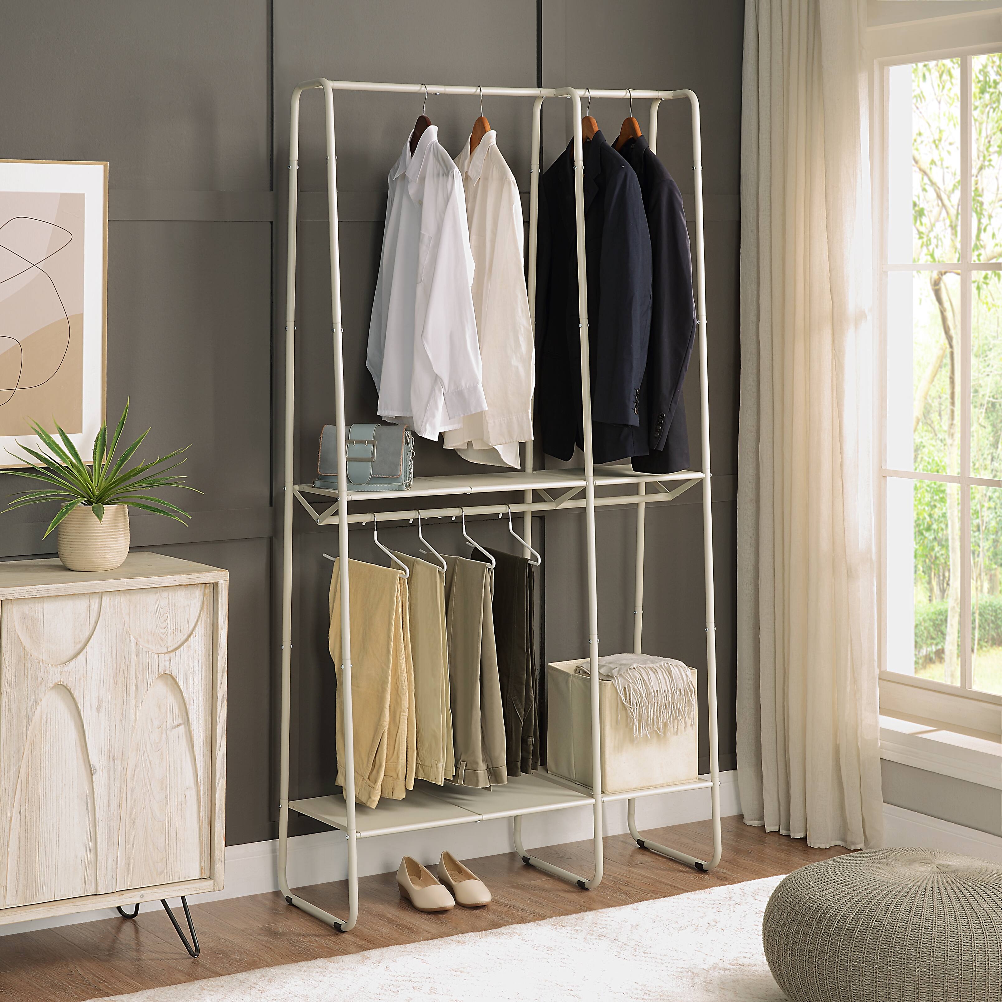 SunnyPoint Freestanding Clothes &#x26; Accessories Closet Rack