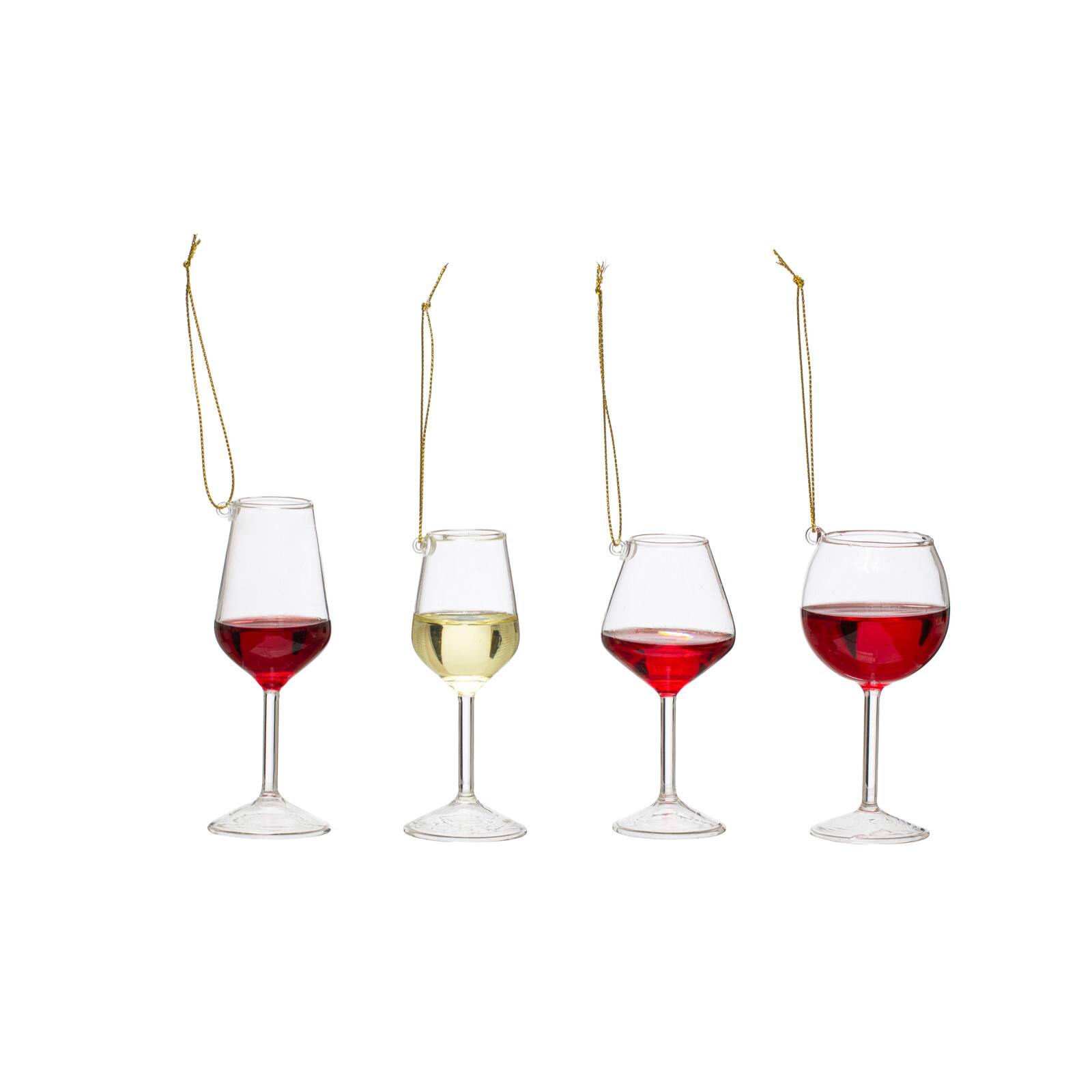 Hello Honey&#xAE; 4 Pack 4&#x22; Wine Glass Ornaments